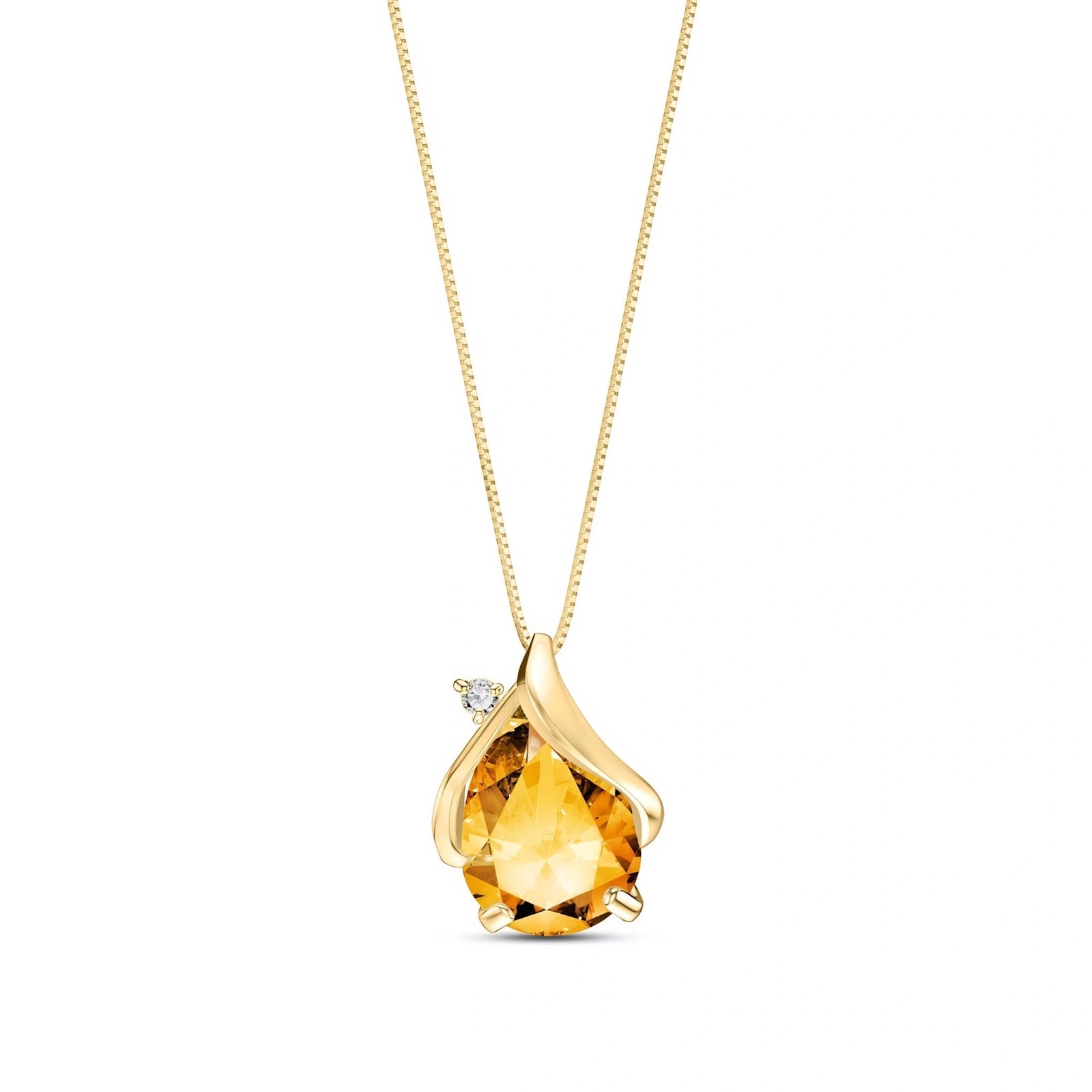 Yellow Gold Citrine & Diamond — Ambrogina
