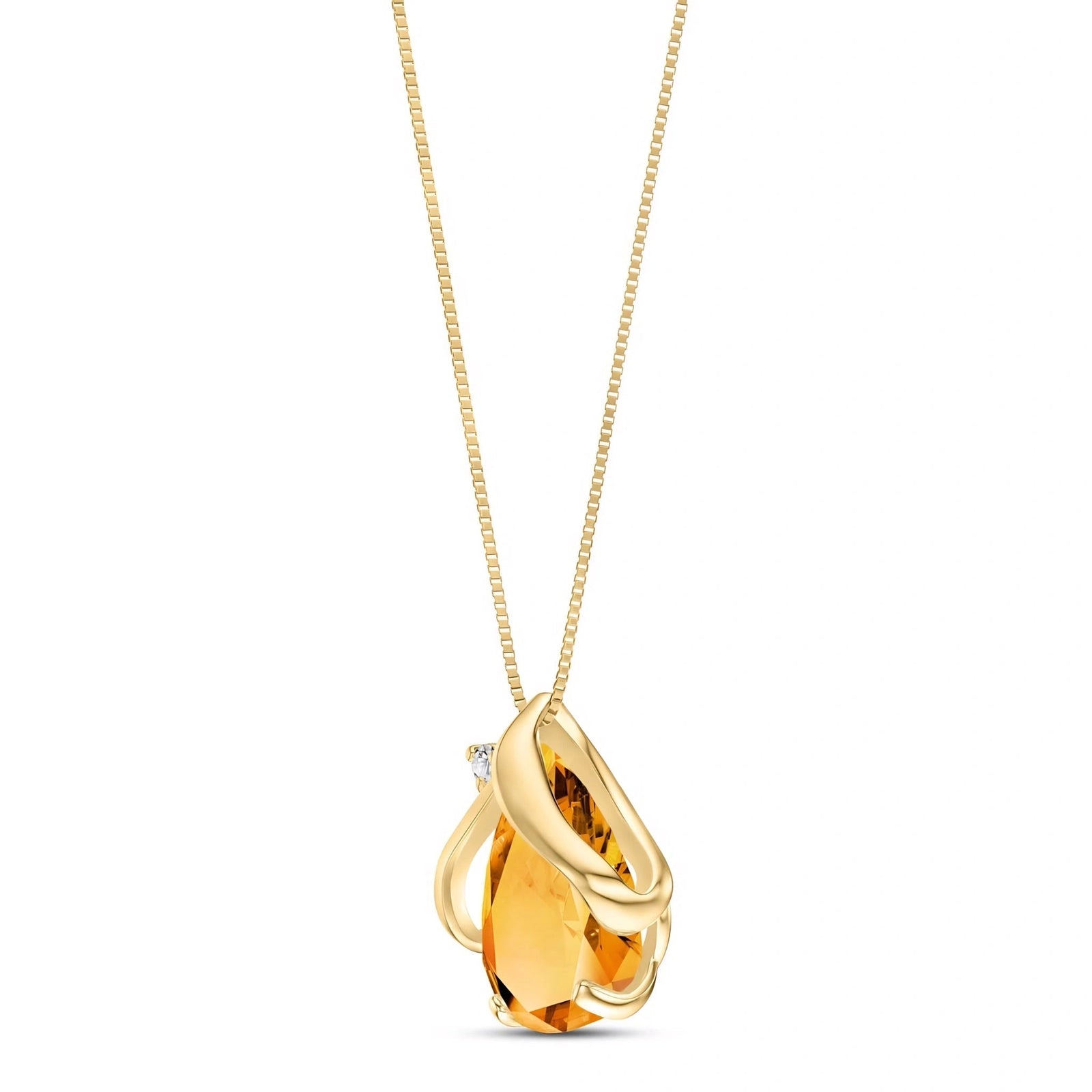 Yellow Gold Citrine & Diamond — Ambrogina