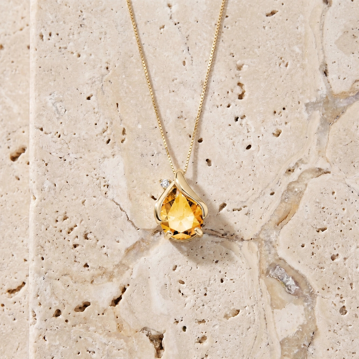 Yellow Gold Citrine & Diamond — Ambrogina