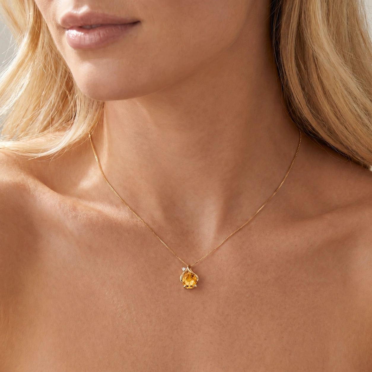 Yellow Gold Citrine & Diamond — Ambrogina