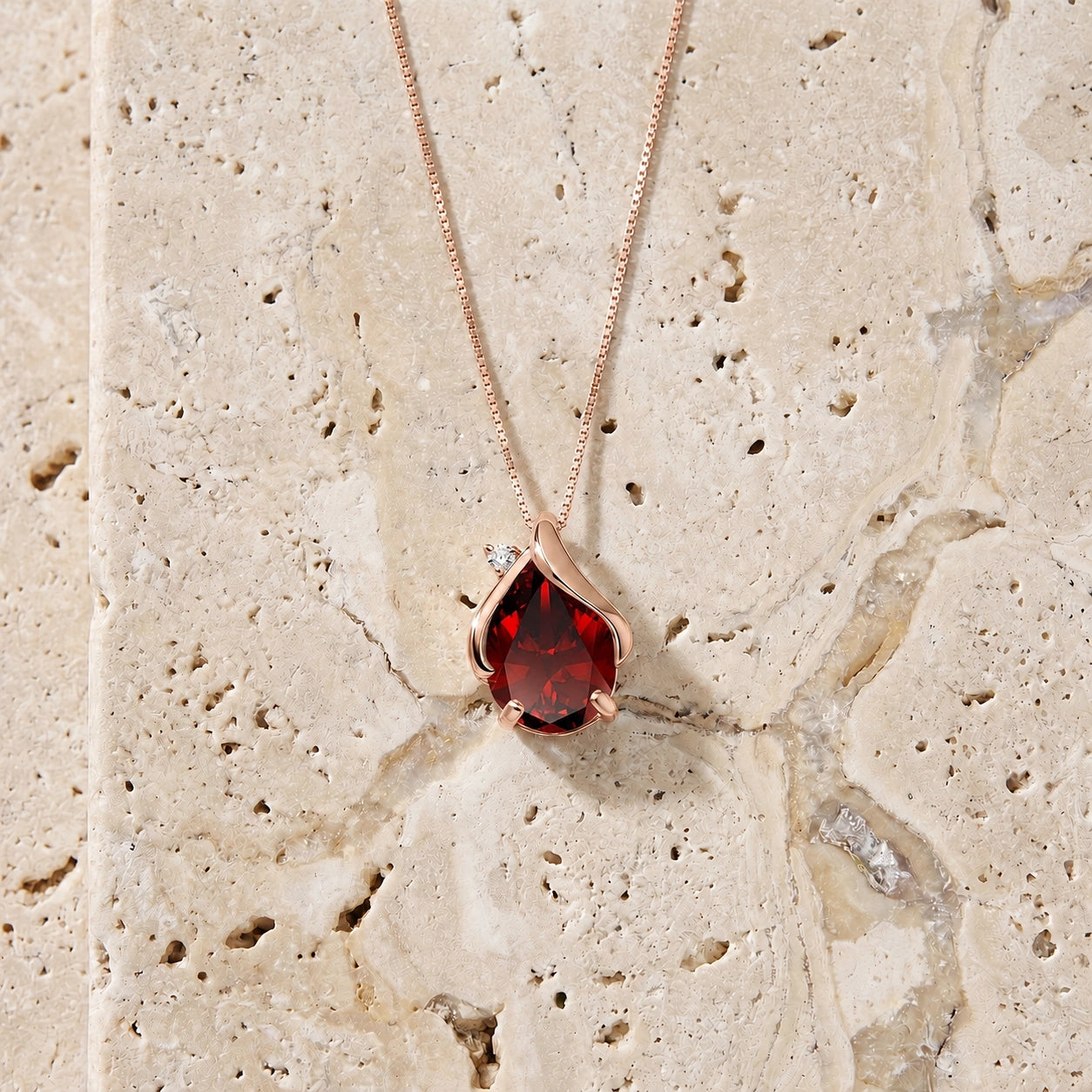 Rose Gold Garnet & Diamond — Ambrogina