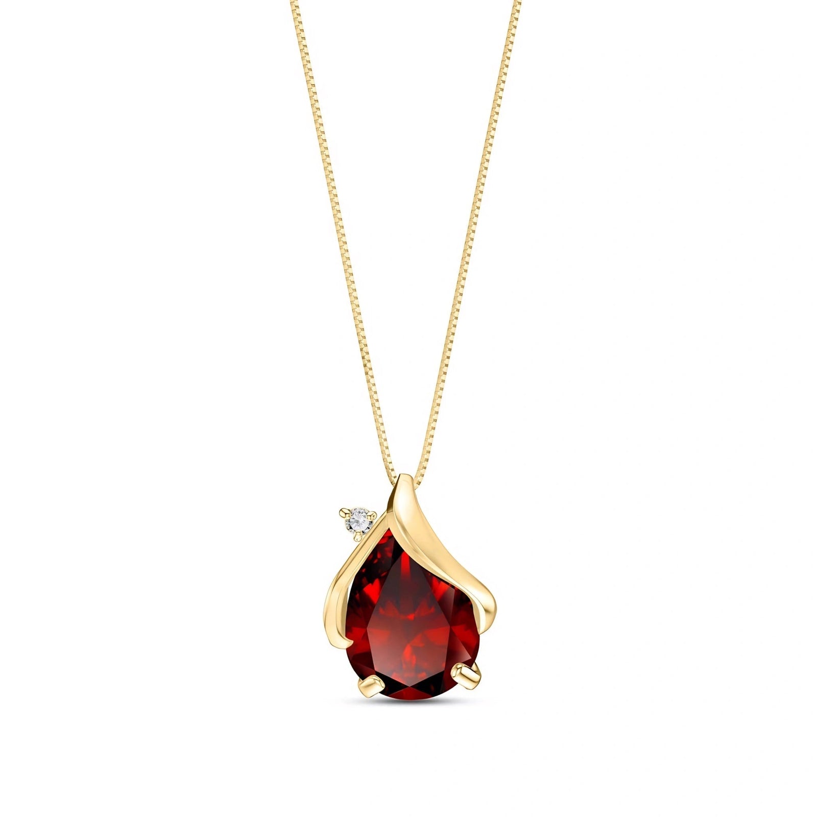 Yellow Gold Garnet & Diamond — Ambrogina