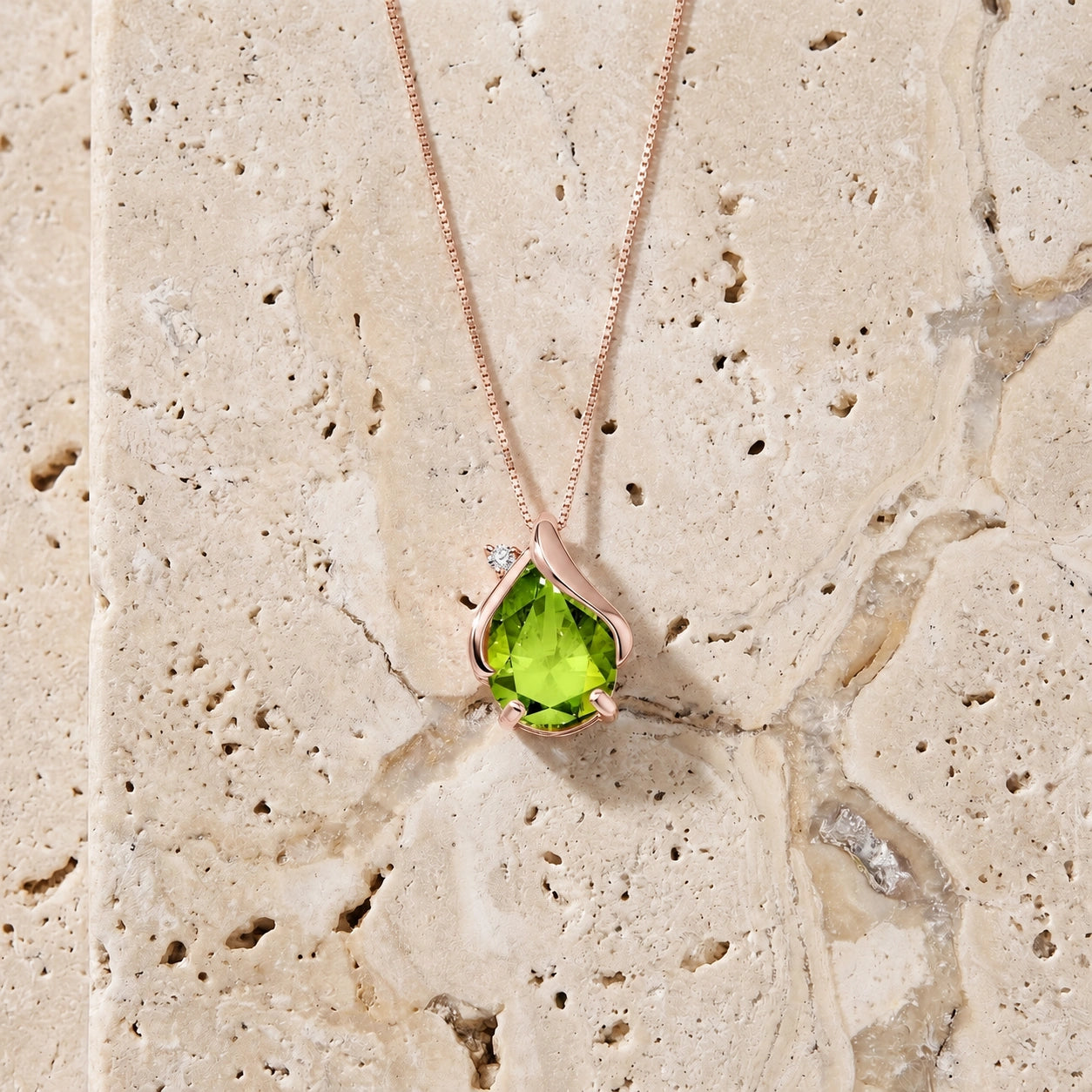 Rose Gold Peridot & Diamond — Ambrogina