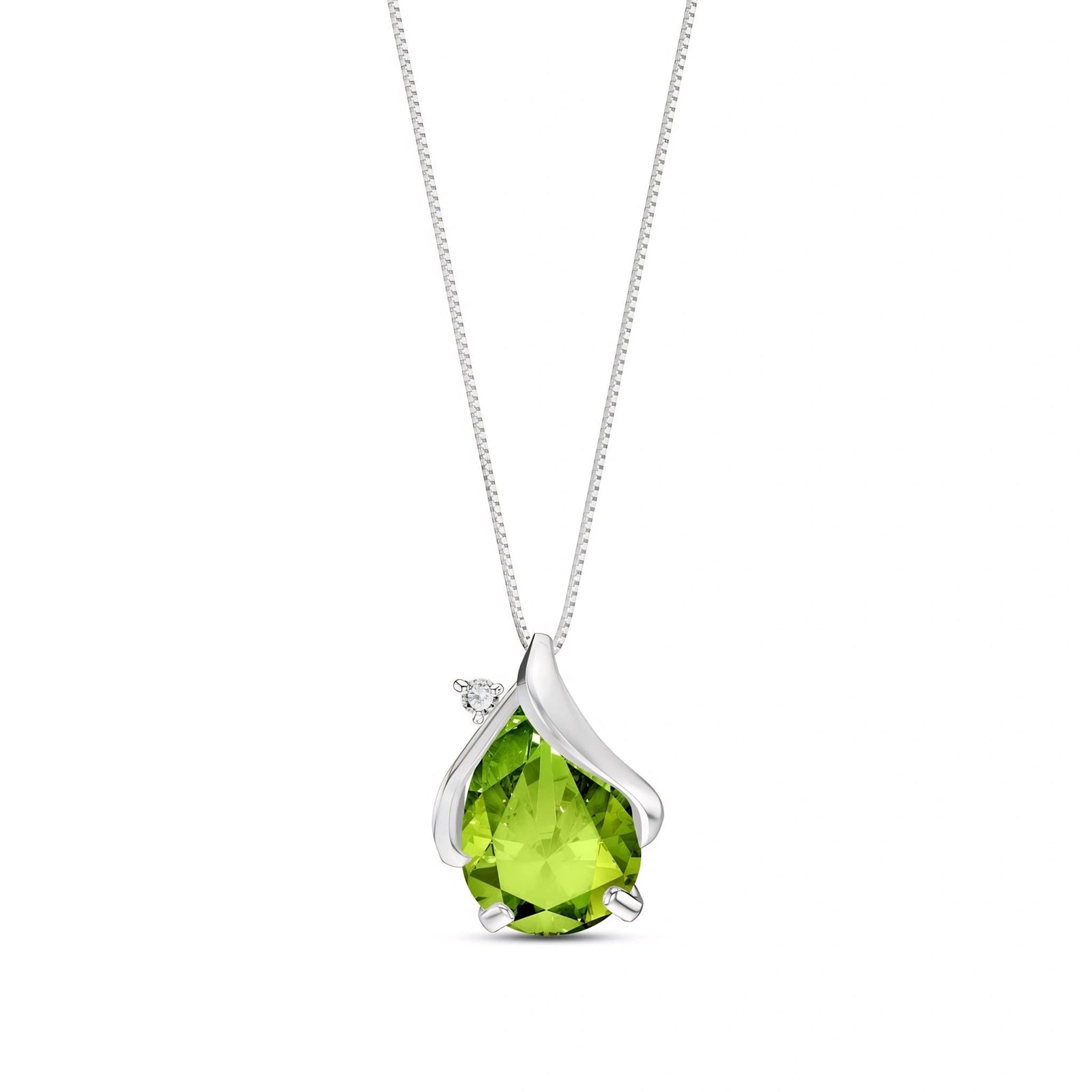 White Gold Peridot & Diamond — Ambrogina