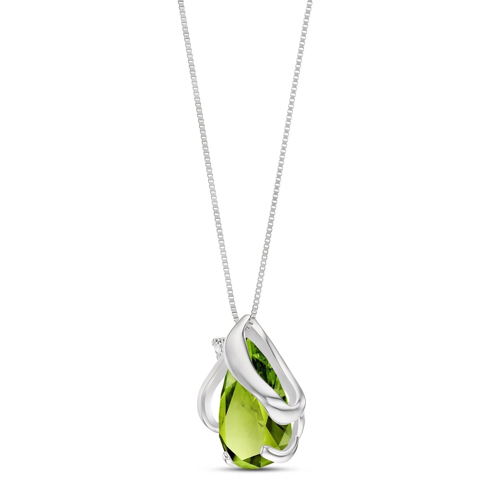 White Gold Peridot & Diamond — Ambrogina