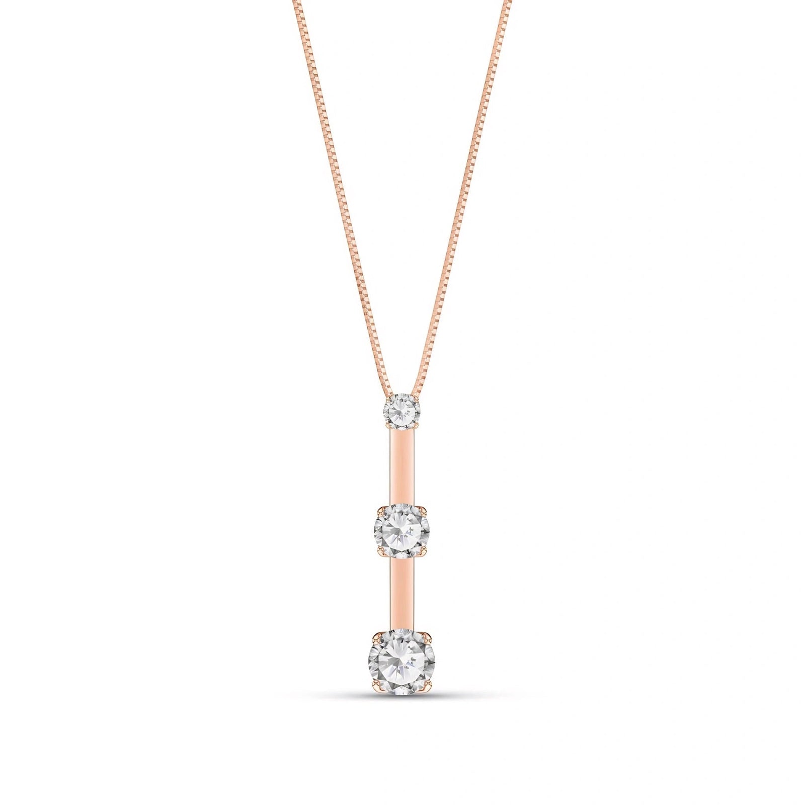 Rose Gold Belle Pendant Necklace Diamond 10K — Amelia