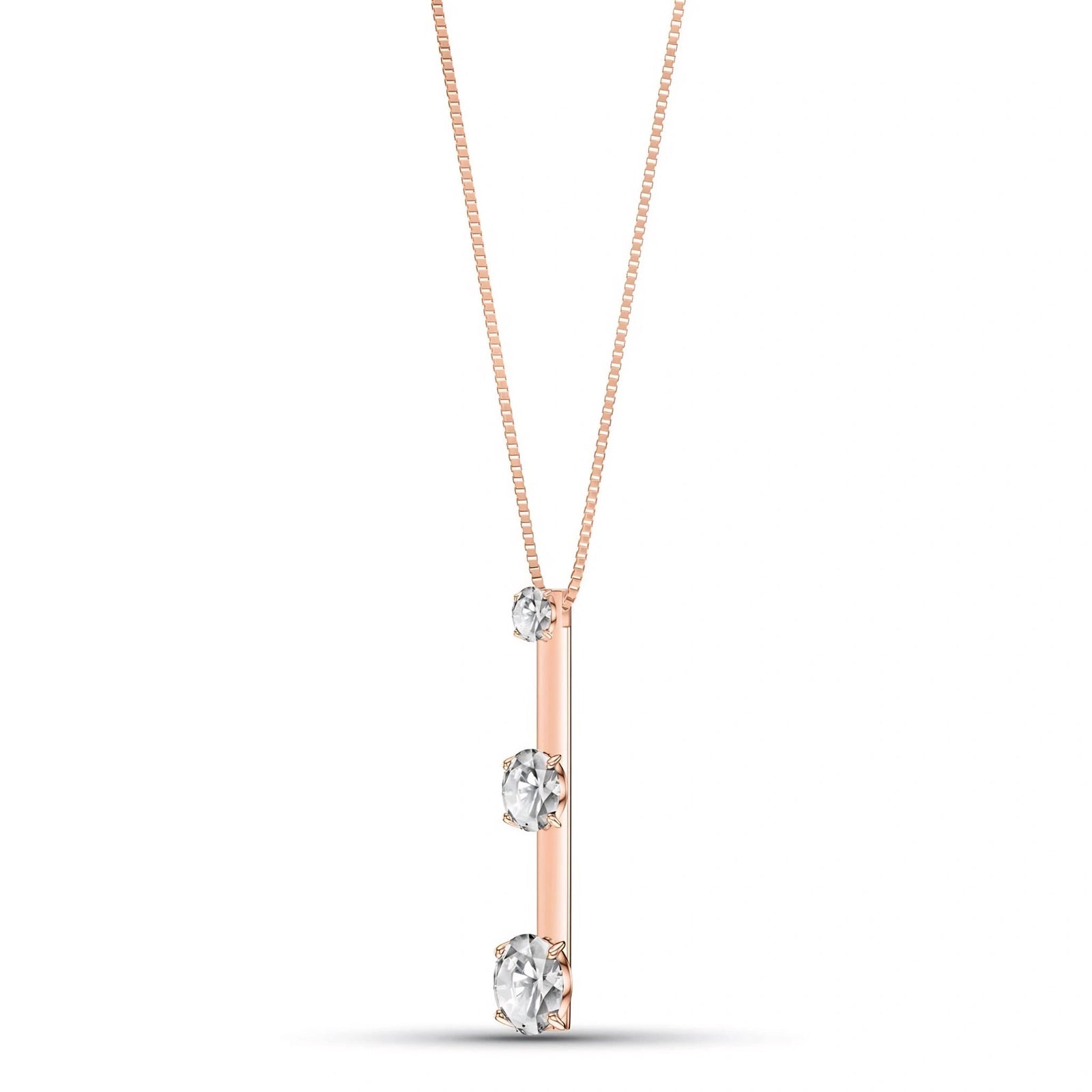 Rose Gold Belle Pendant Necklace Diamond 10K — Amelia