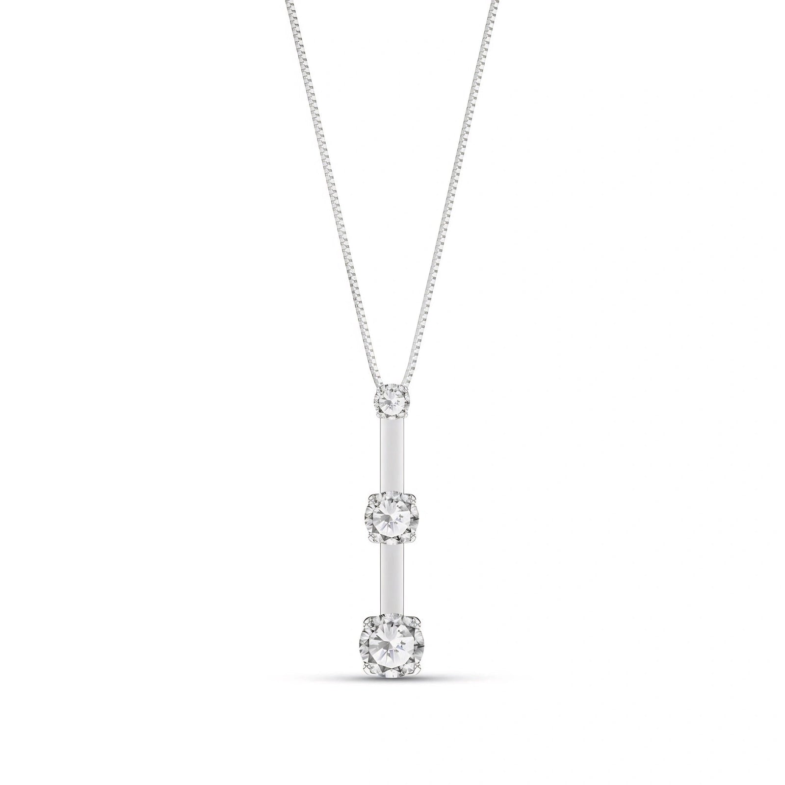 White Gold Belle Pendant Necklace Diamond 10K — Amelia