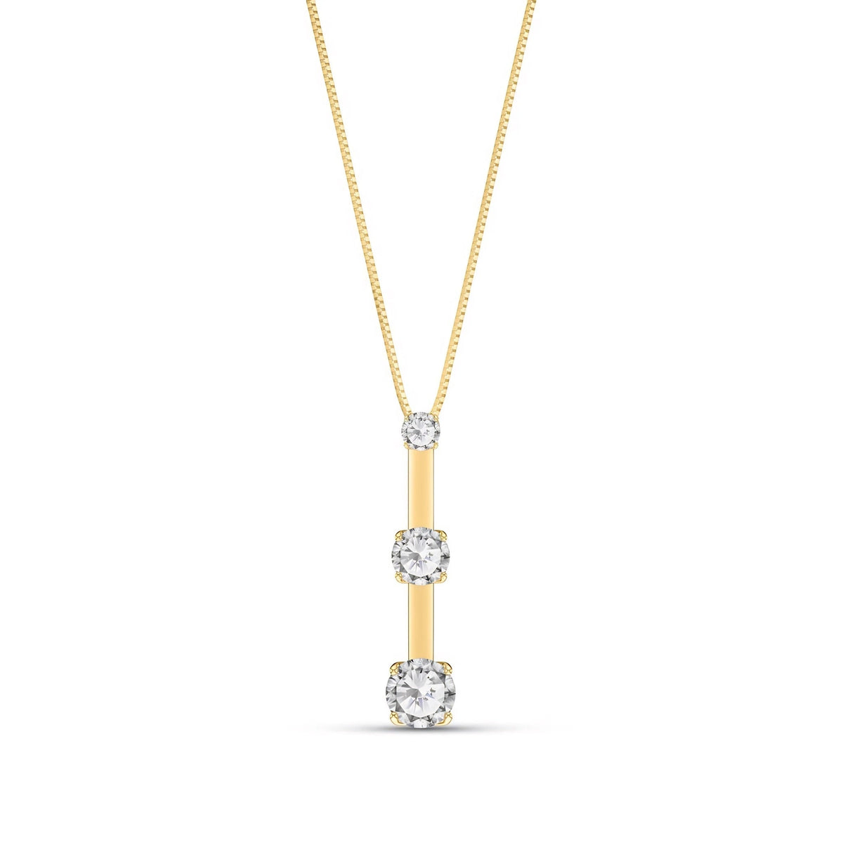 Yellow Gold Belle Pendant Necklace Diamond 10K — Amelia