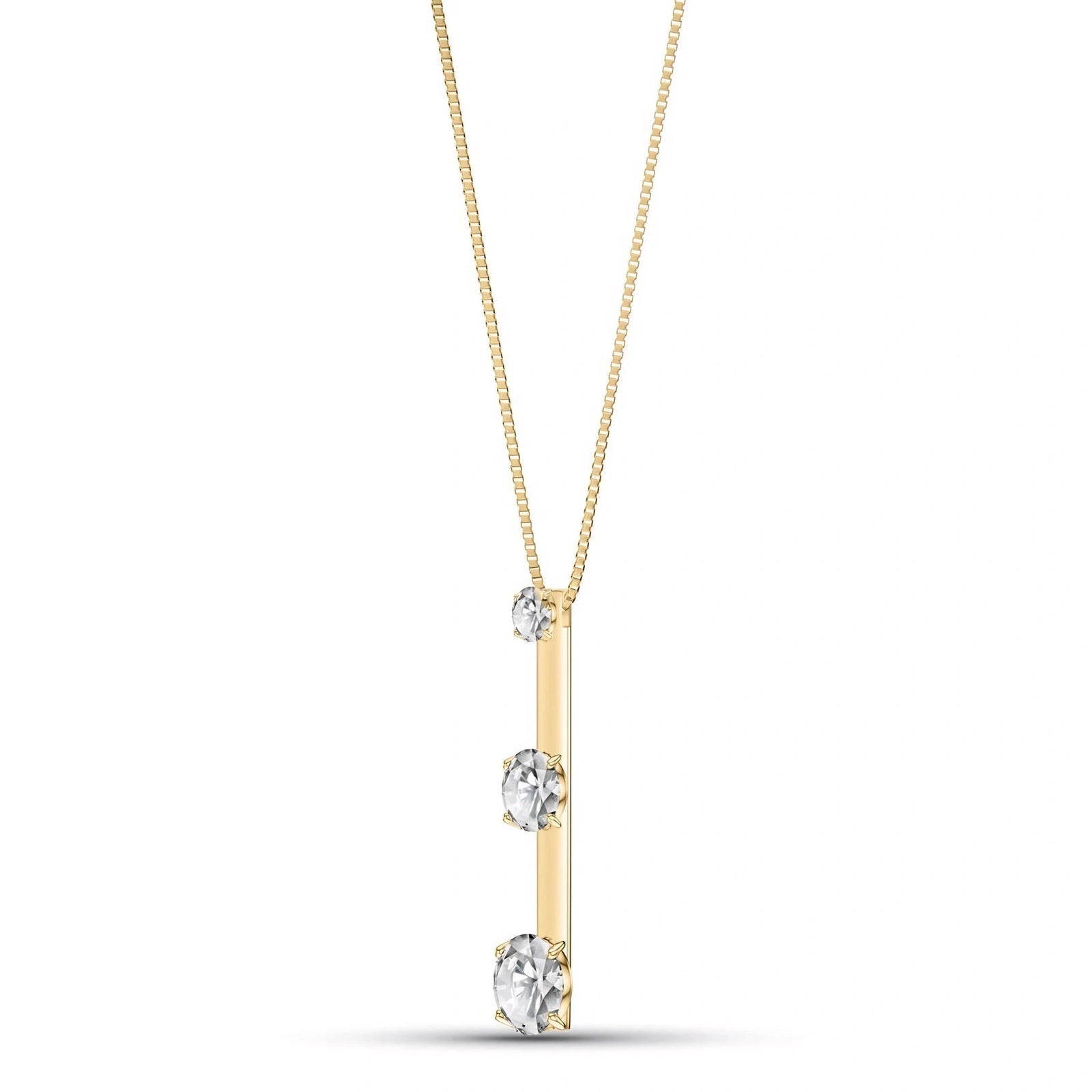 Yellow Gold Belle Pendant Necklace Diamond 10K — Amelia