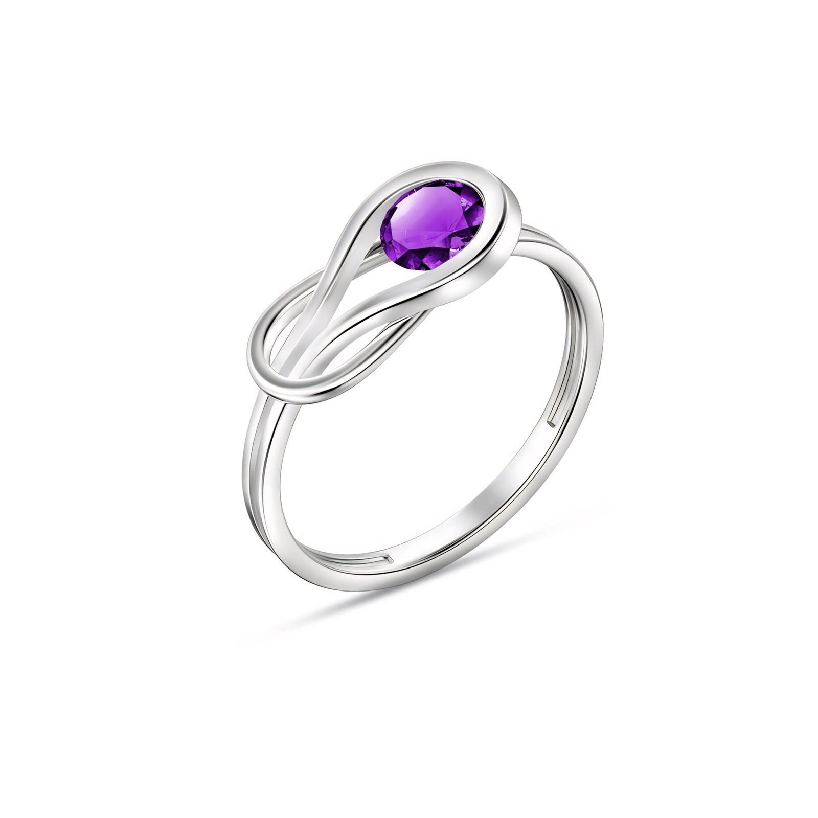 White Gold Ring Amethyst 10K — Aurelia