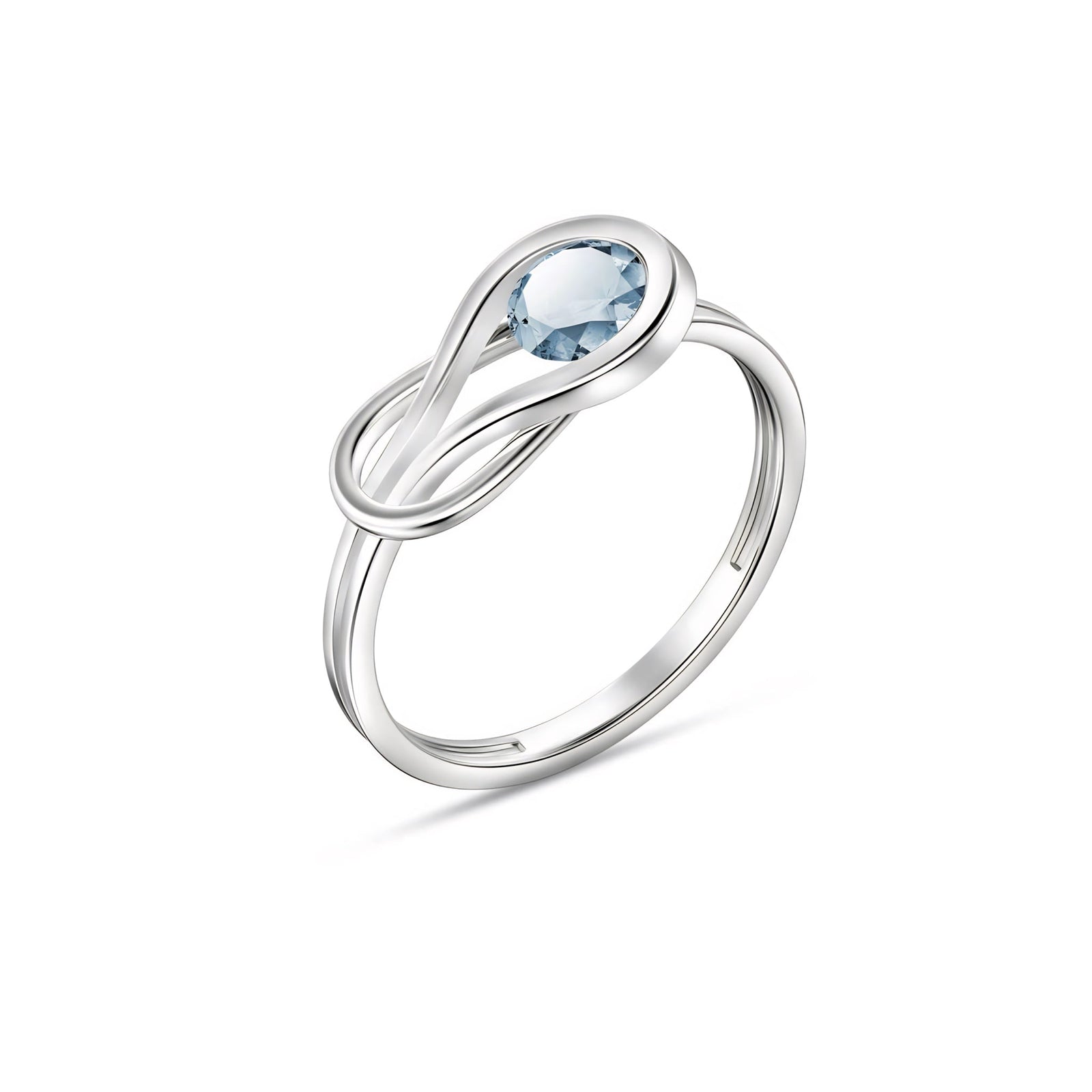 White Gold Ring Peridot 10K — Aurelia