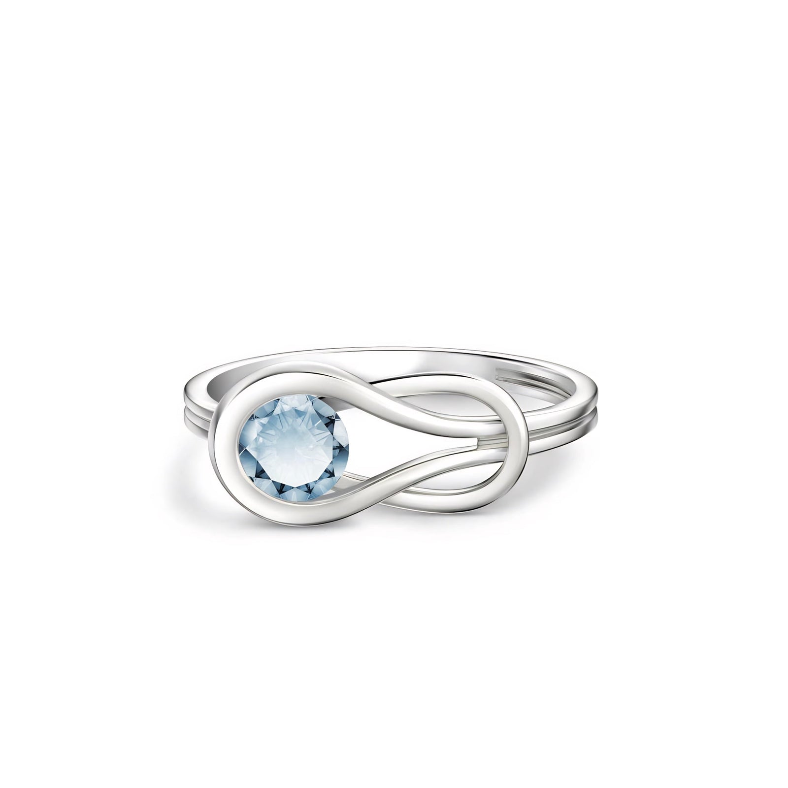 White Gold Ring Peridot 10K — Aurelia