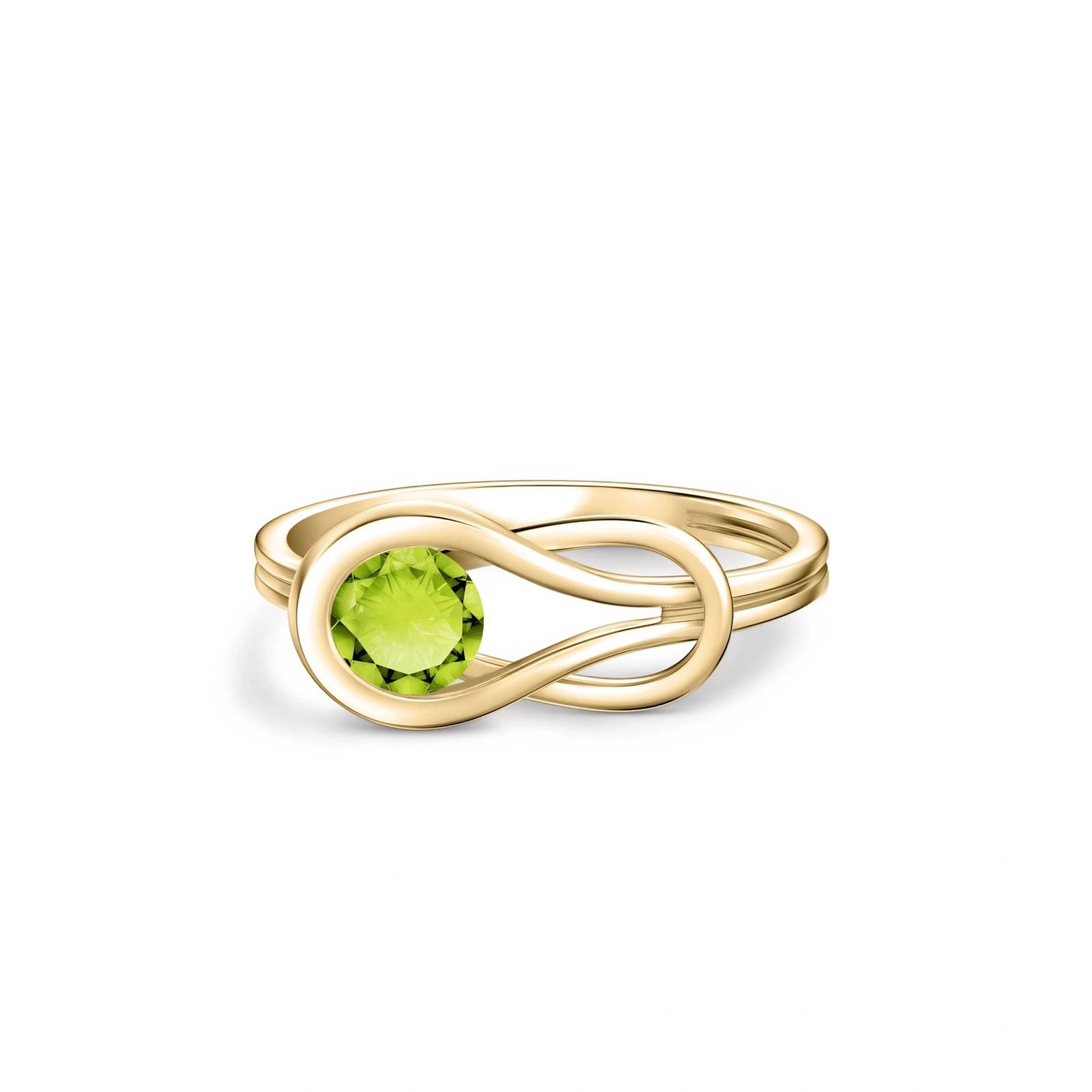 Yellow Gold Ring Peridot 10K — Aurelia