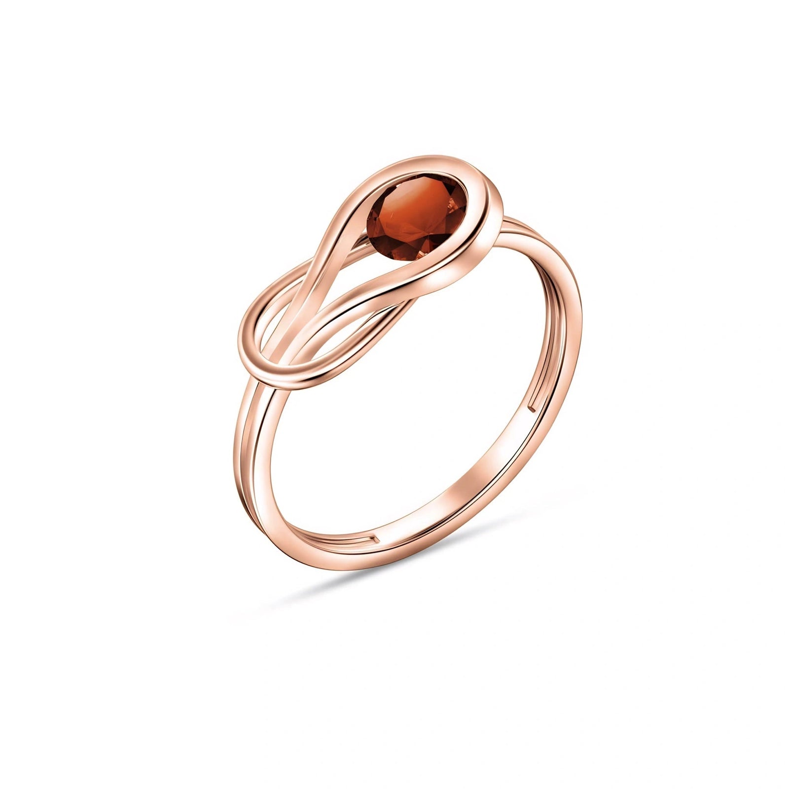 Rose Gold Ring Garnet 10K — Aurelia