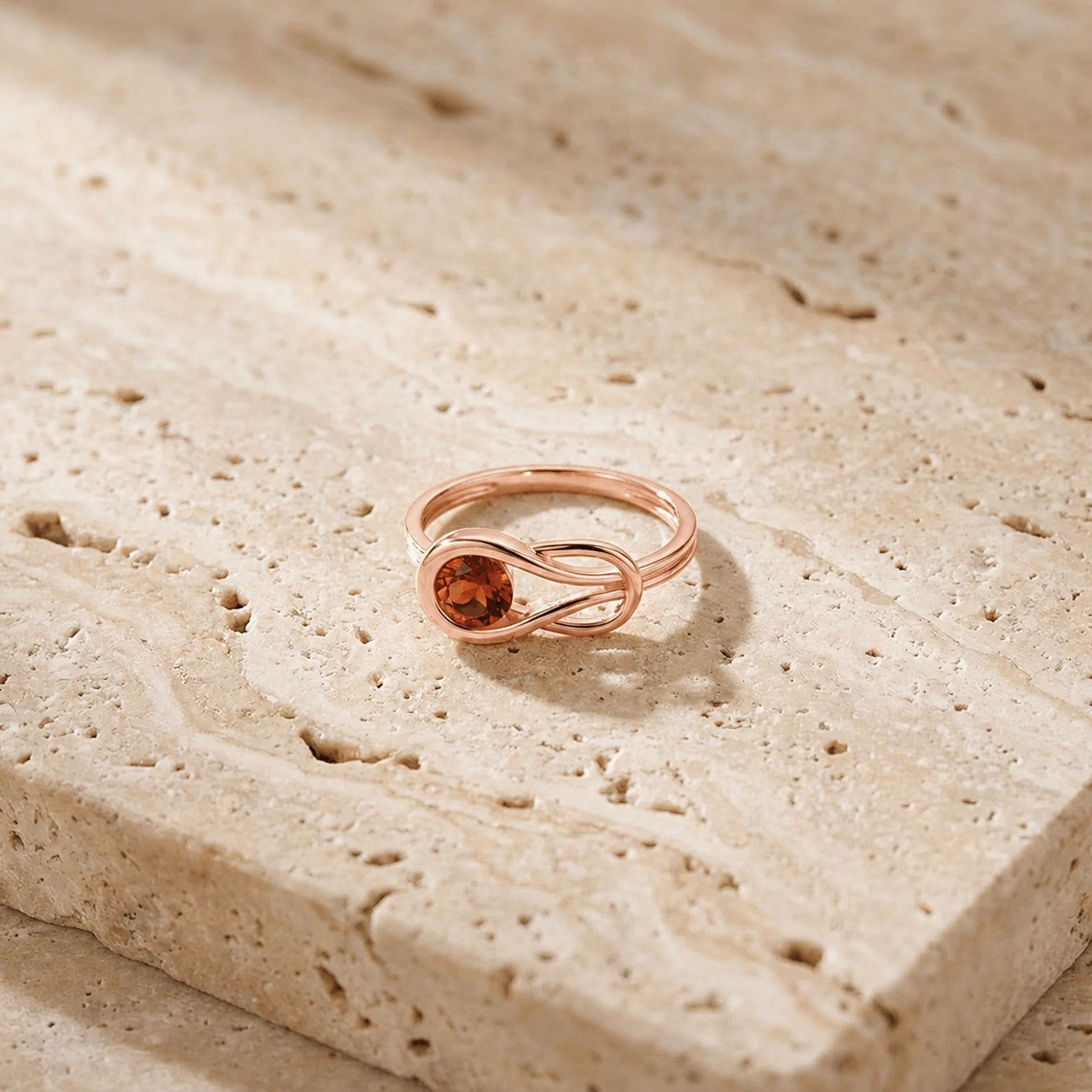Rose Gold Ring Garnet 10K — Aurelia
