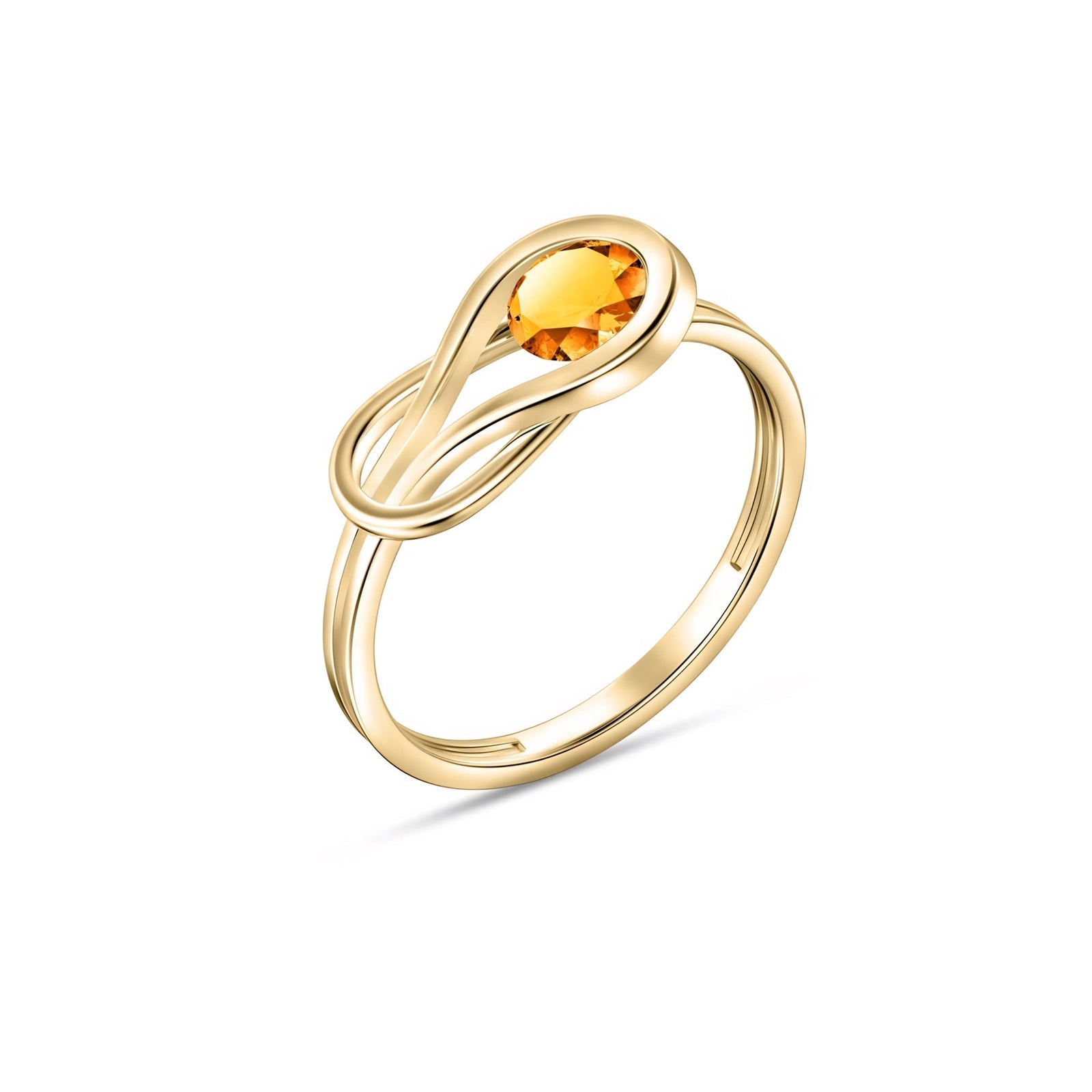 Yellow Gold Ring Garnet 10K — Aurelia