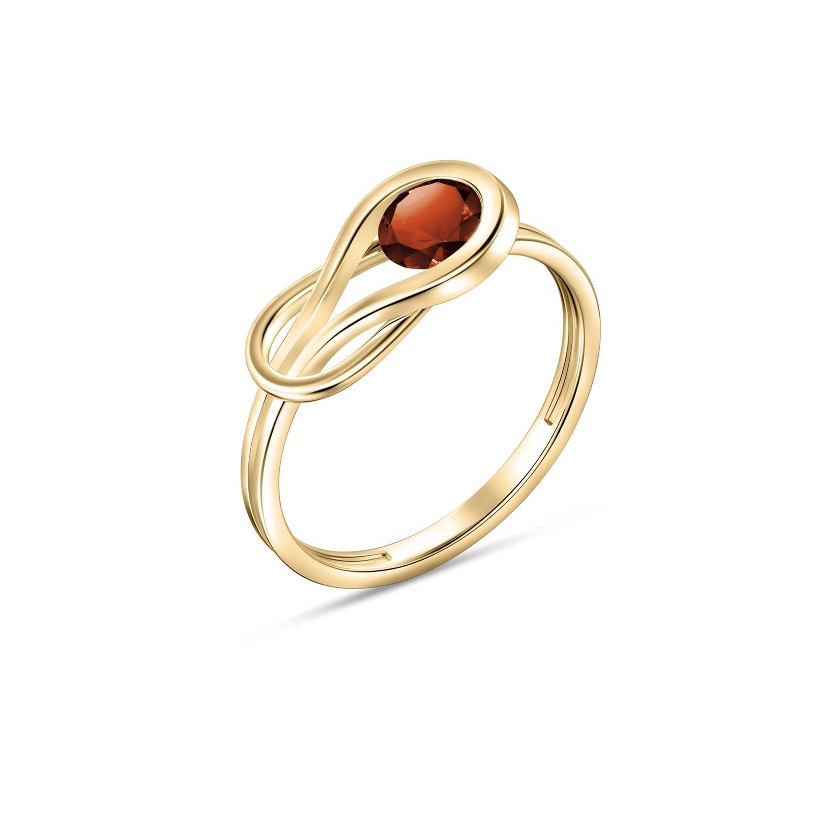 Yellow Gold Ring Garnet 10K — Aurelia