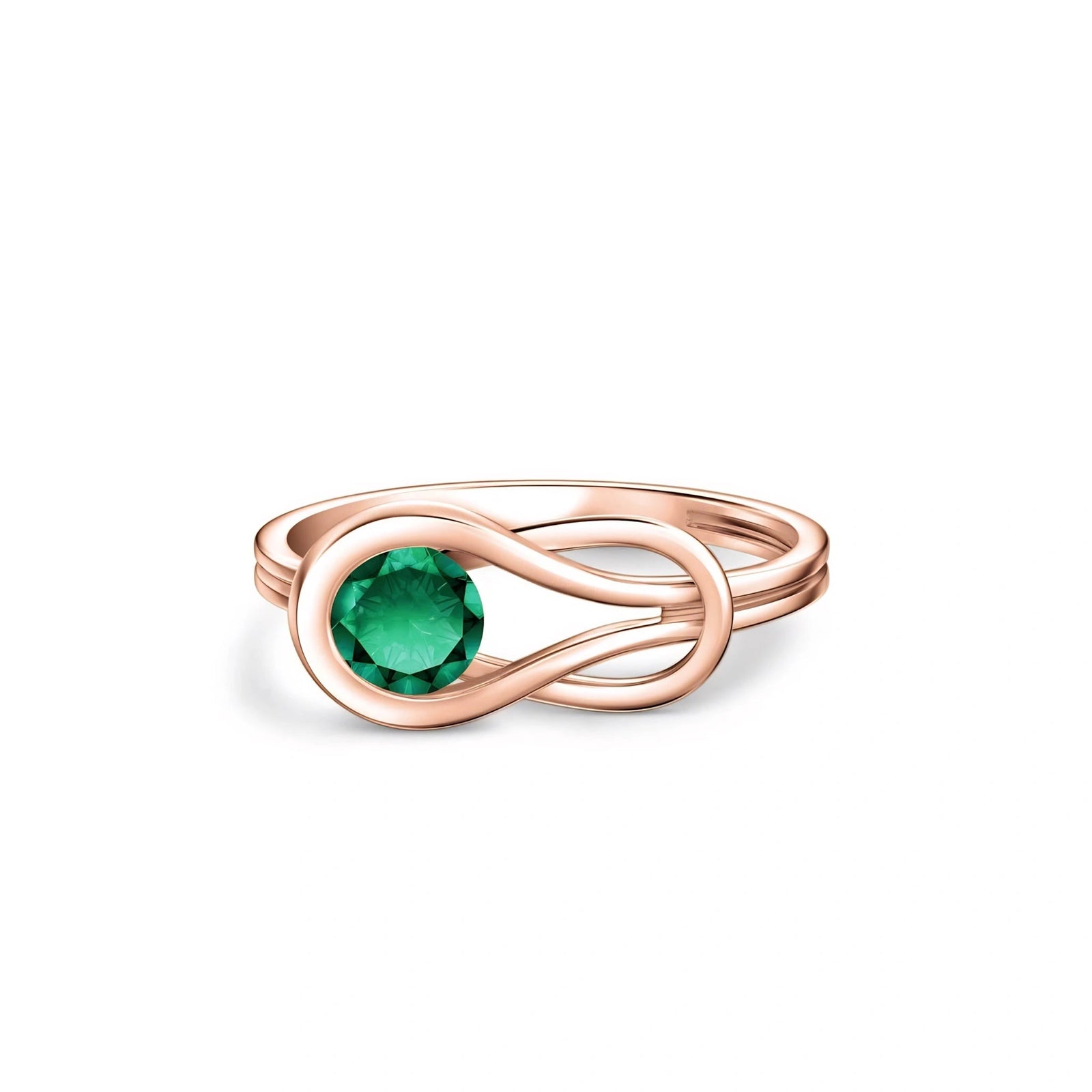 Rose Gold Ring Emerald 10K — Aurelia