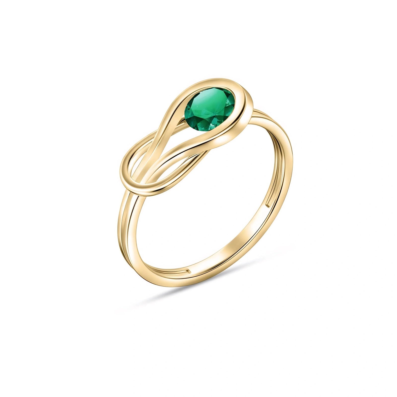 Yellow Gold Ring Emerald 10K — Aurelia