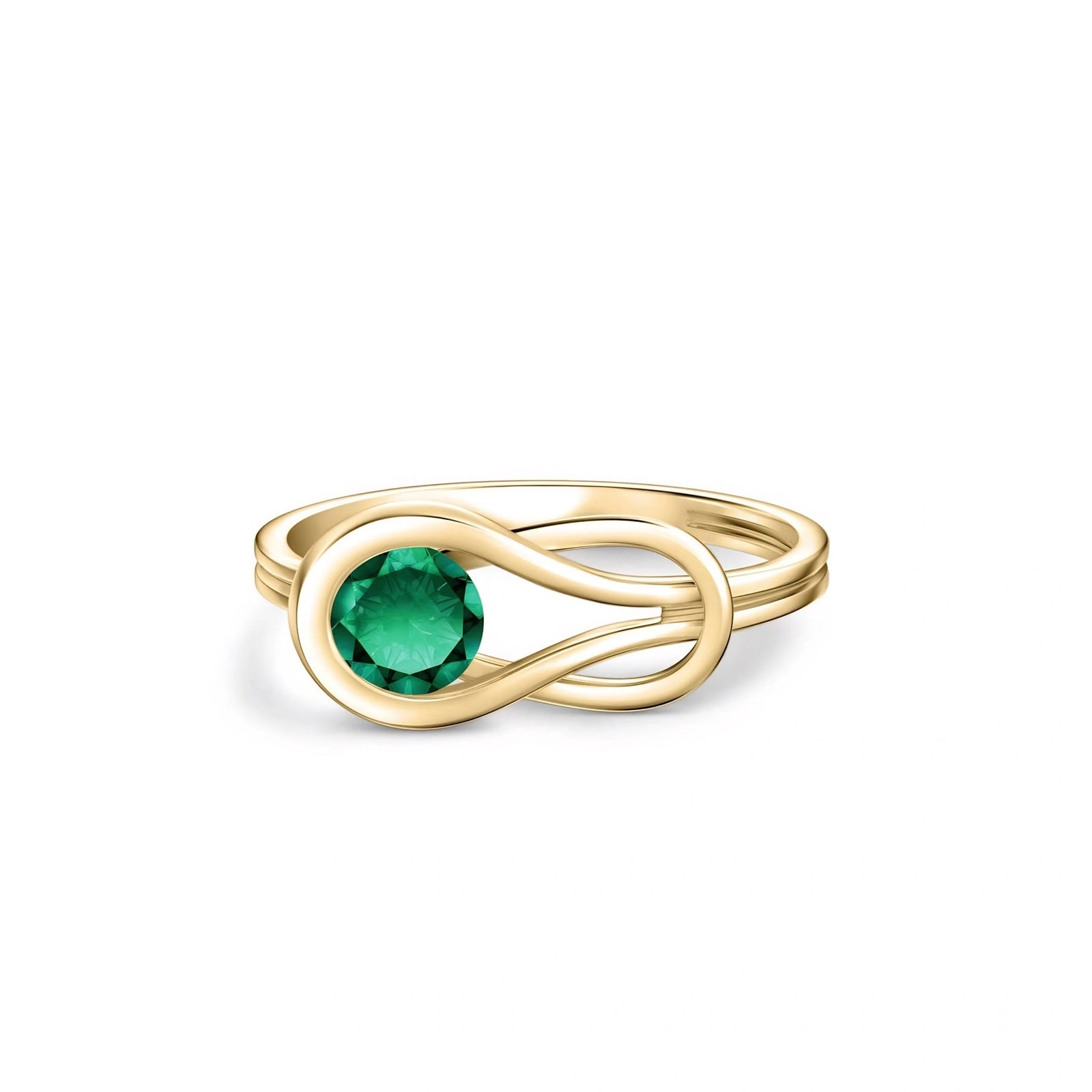 Yellow Gold Ring Emerald 10K — Aurelia