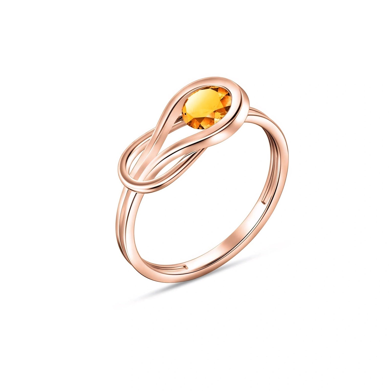 Rose Gold Ring Citrine 10K — Aurelia