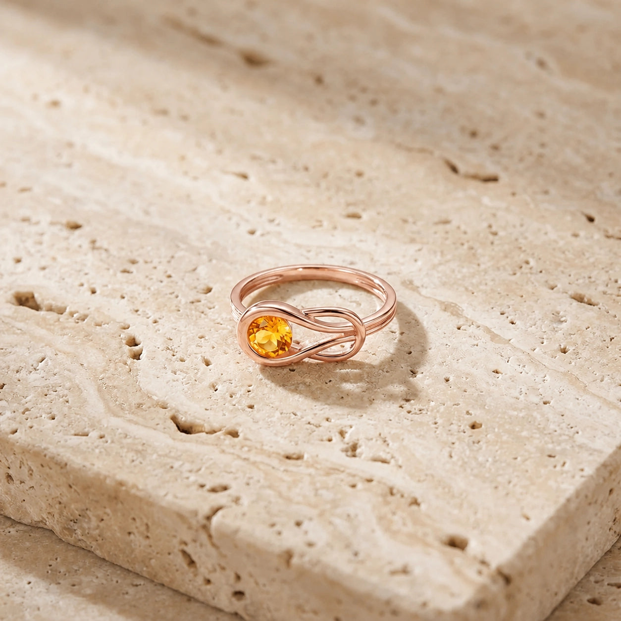 Rose Gold Ring Citrine 10K — Aurelia