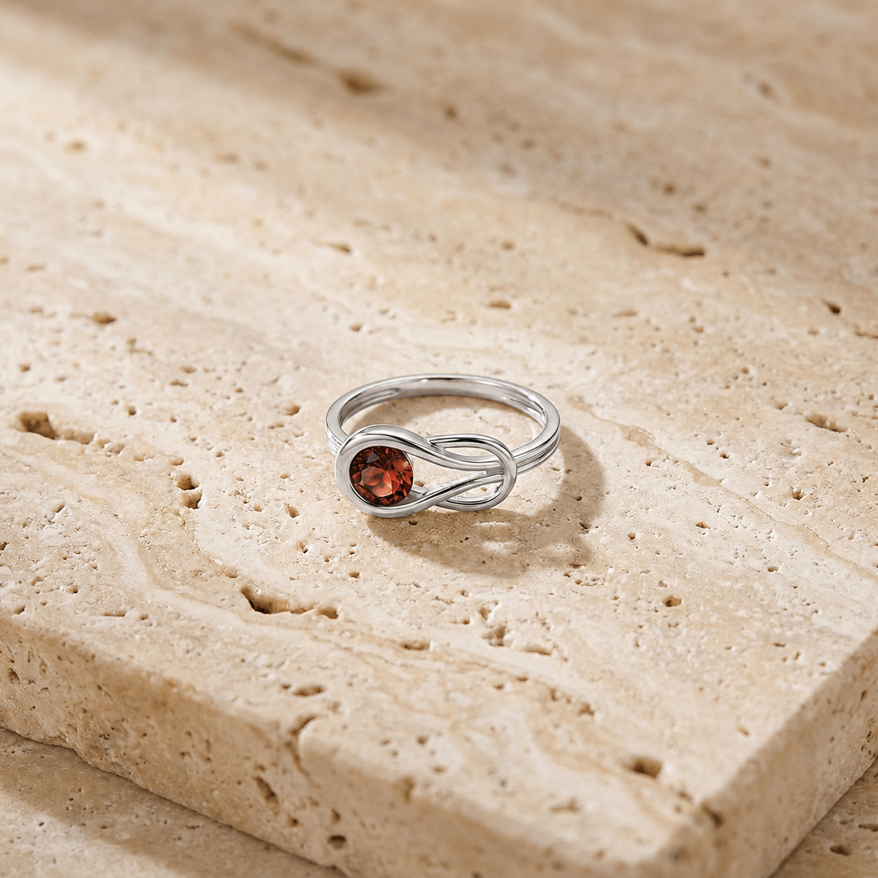 White Gold Ring Citrine 10K — Aurelia