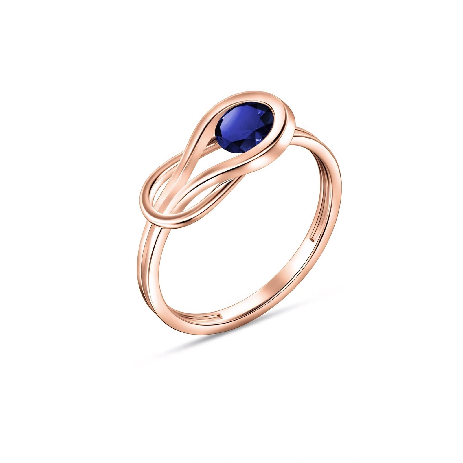 Rose Gold Ring Sapphire 10K — Aurelia