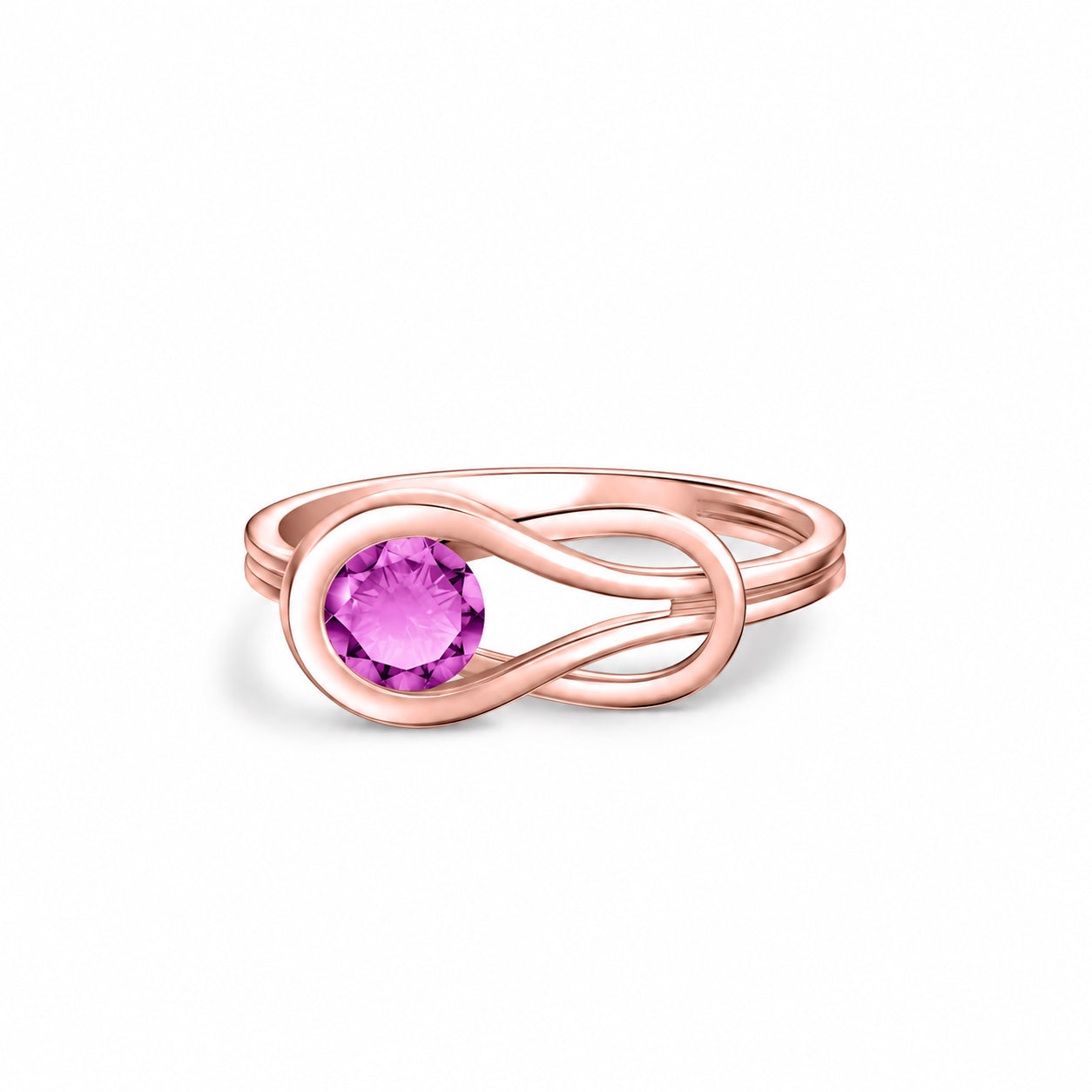 Rose Gold Ring Sapphire 10K — Aurelia