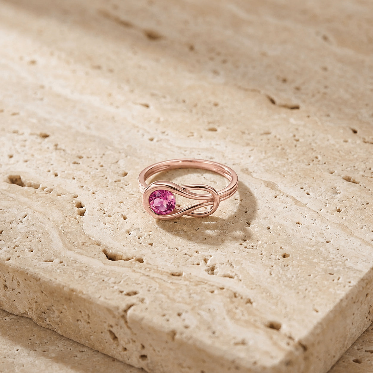 Rose Gold Ring Sapphire 10K — Aurelia