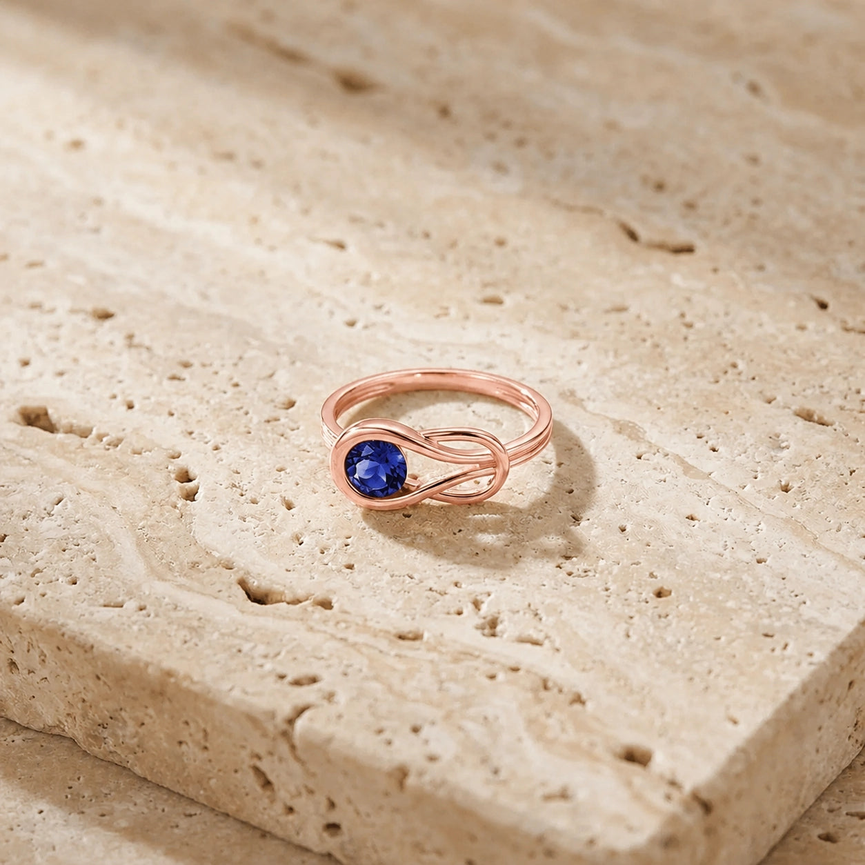 Rose Gold Ring Sapphire 10K — Aurelia