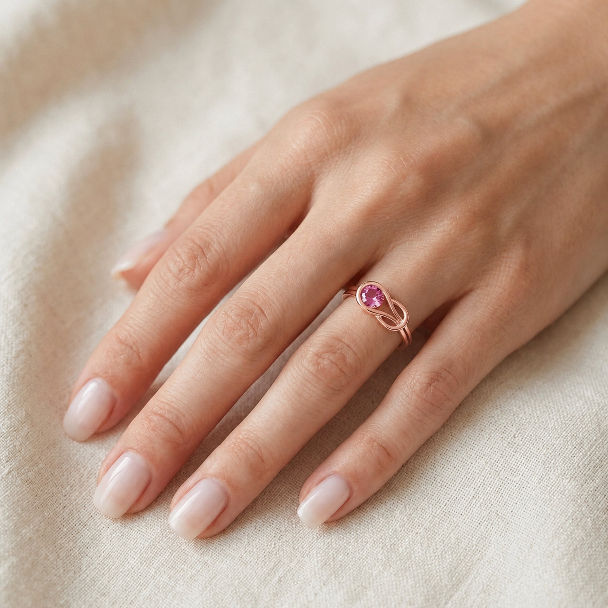 Rose Gold Ring Sapphire 10K — Aurelia