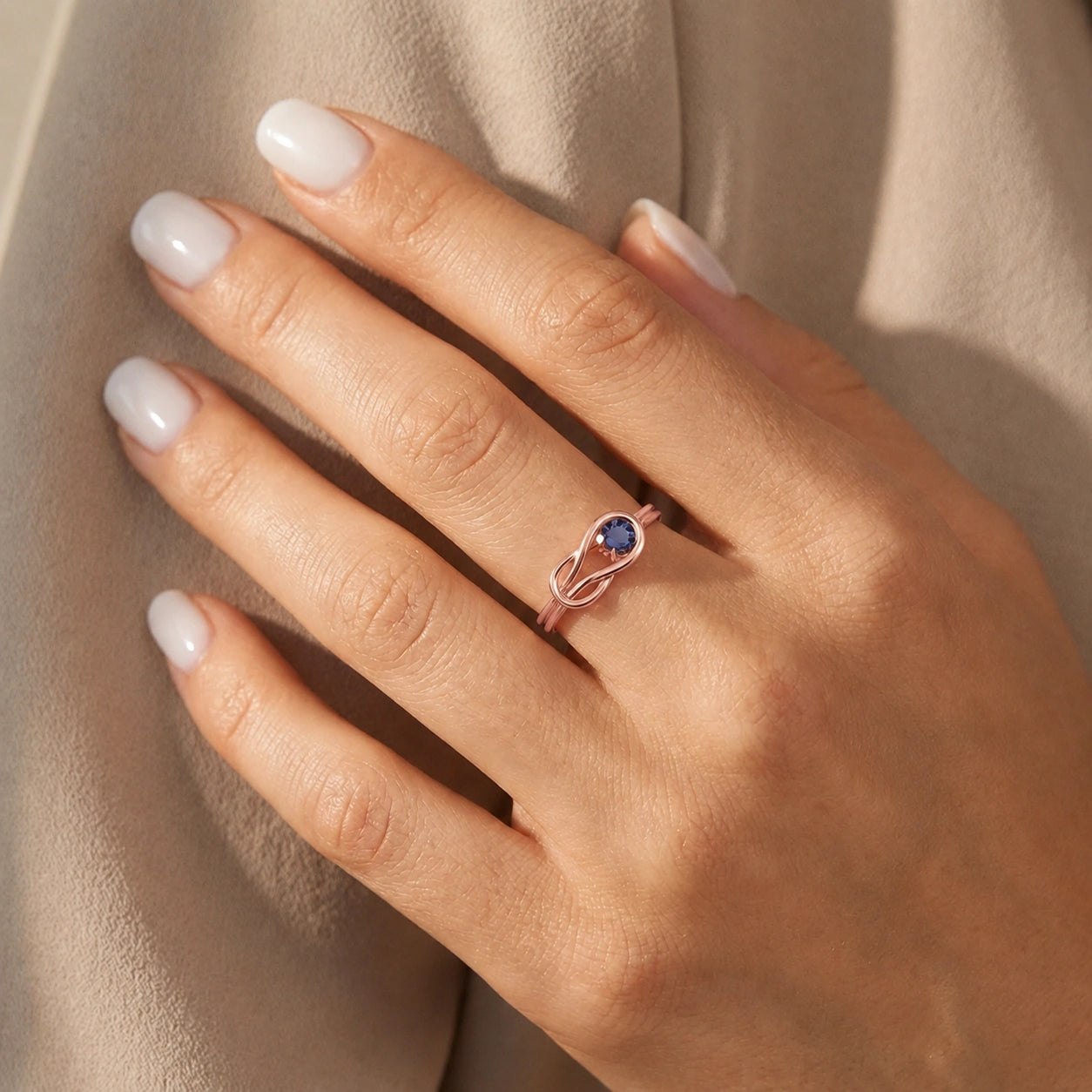 Rose Gold Ring Sapphire 10K — Aurelia