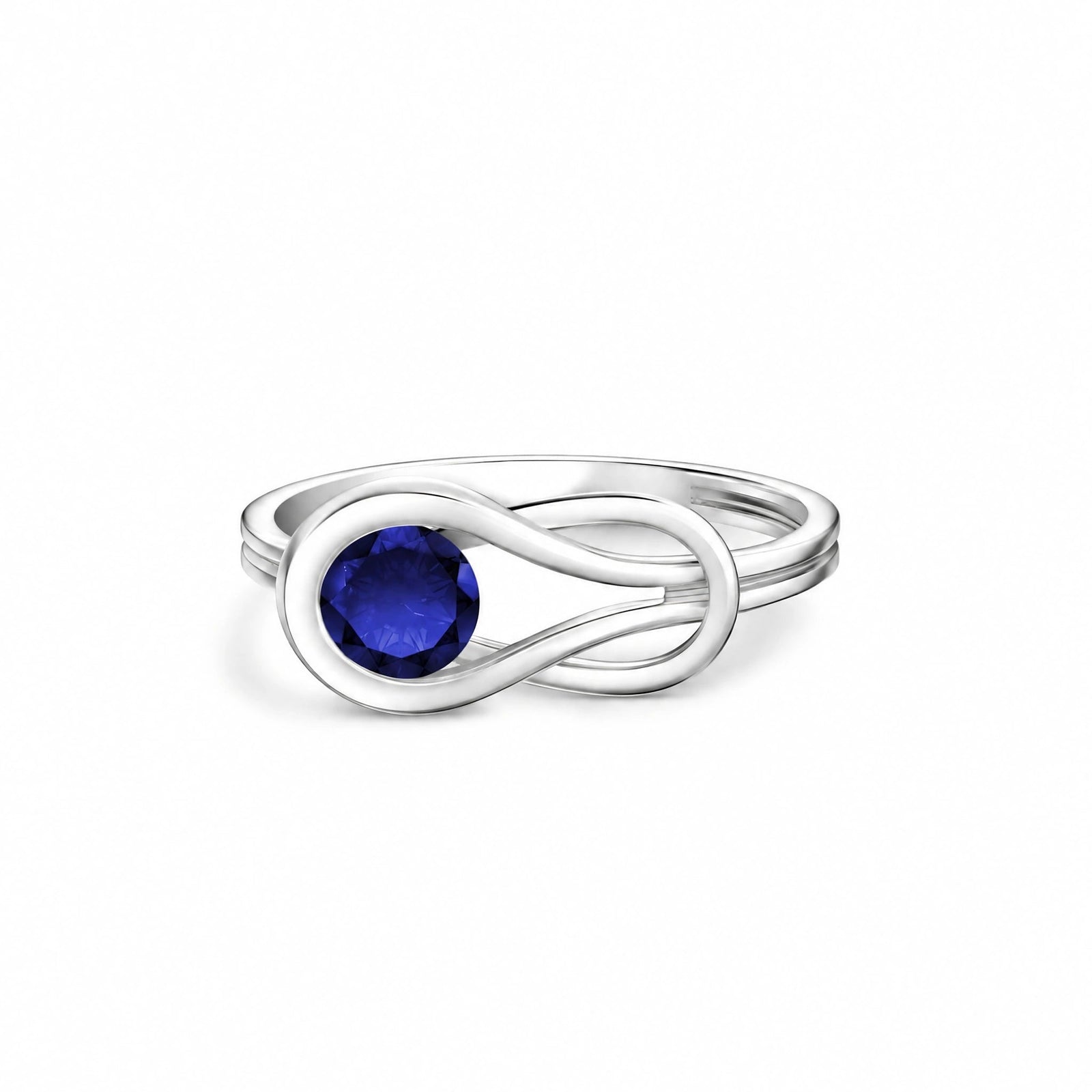 White Gold Ring Sapphire 10K — Aurelia