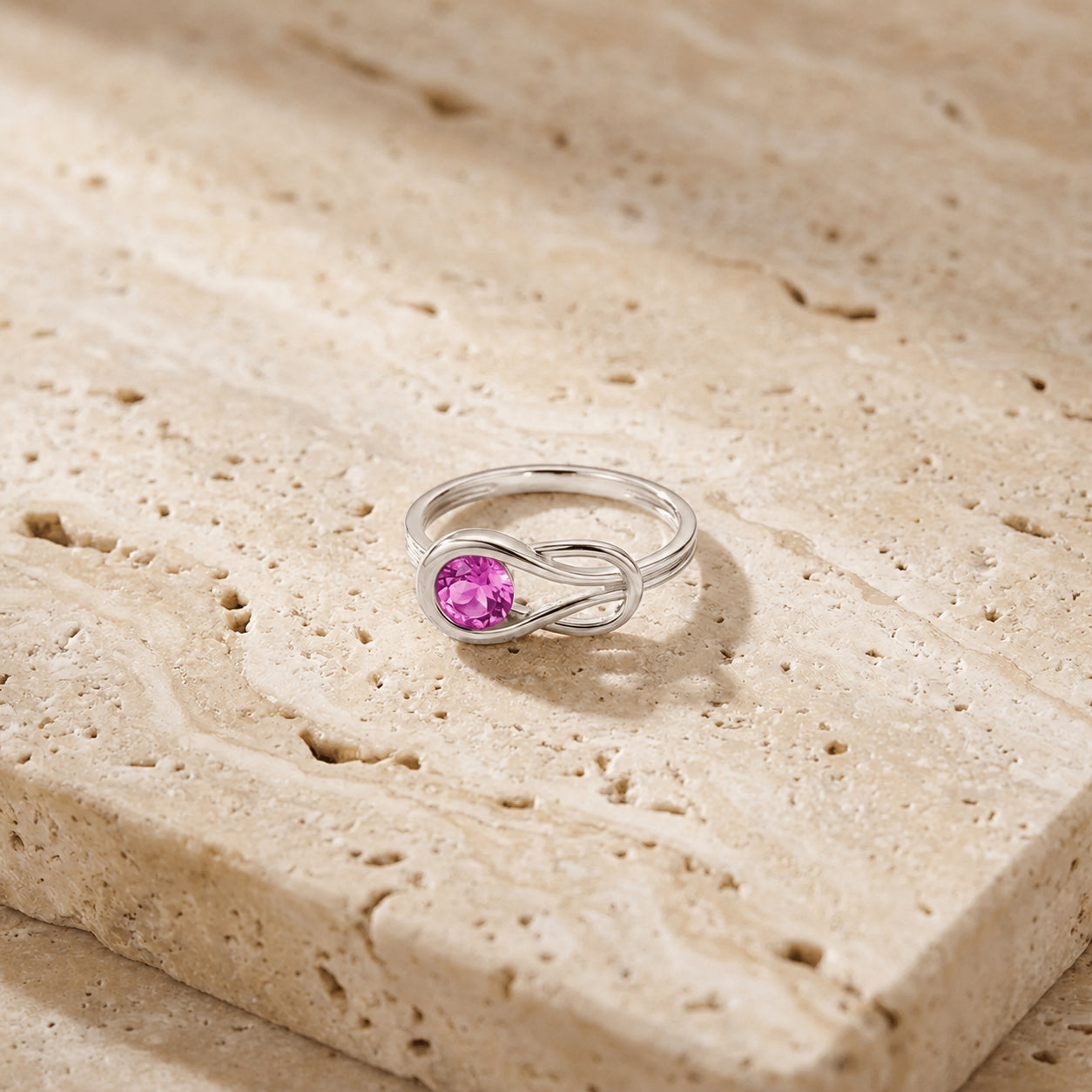 White Gold Ring Sapphire 10K — Aurelia