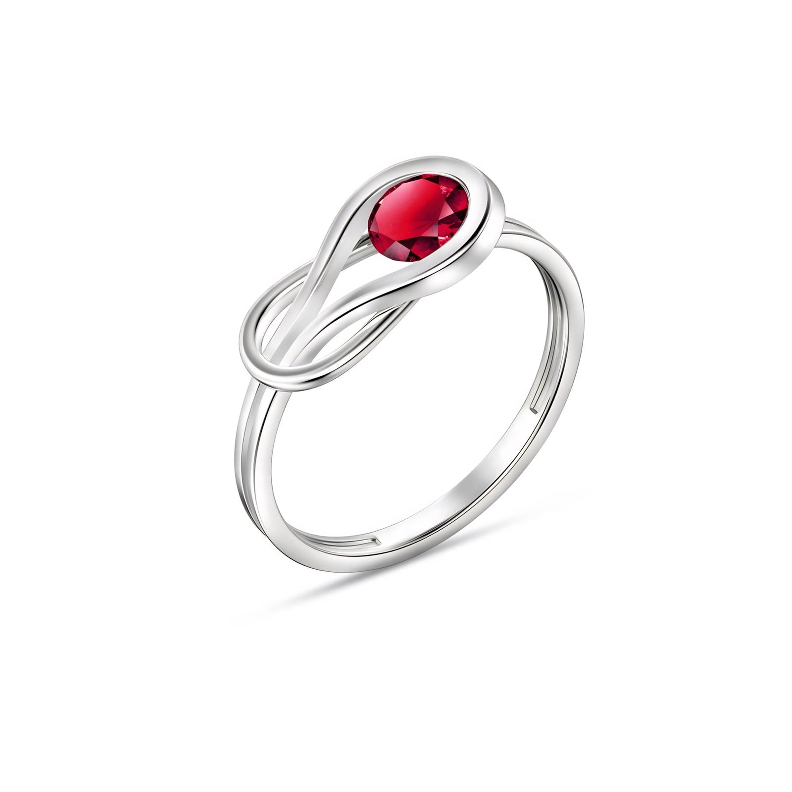 White Gold Ring Ruby 10K — Aurelia
