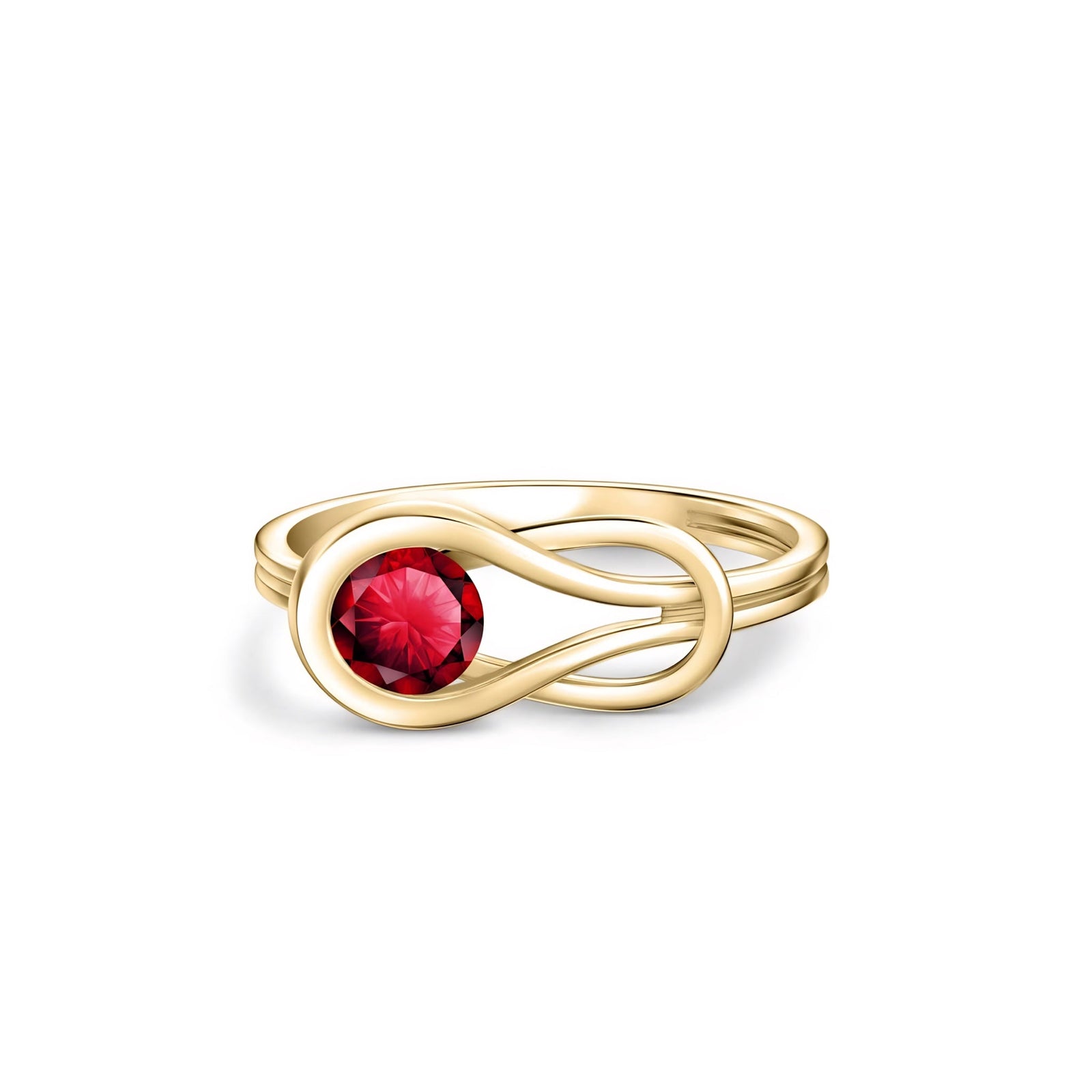 Yellow Gold Ring Ruby 10K — Aurelia