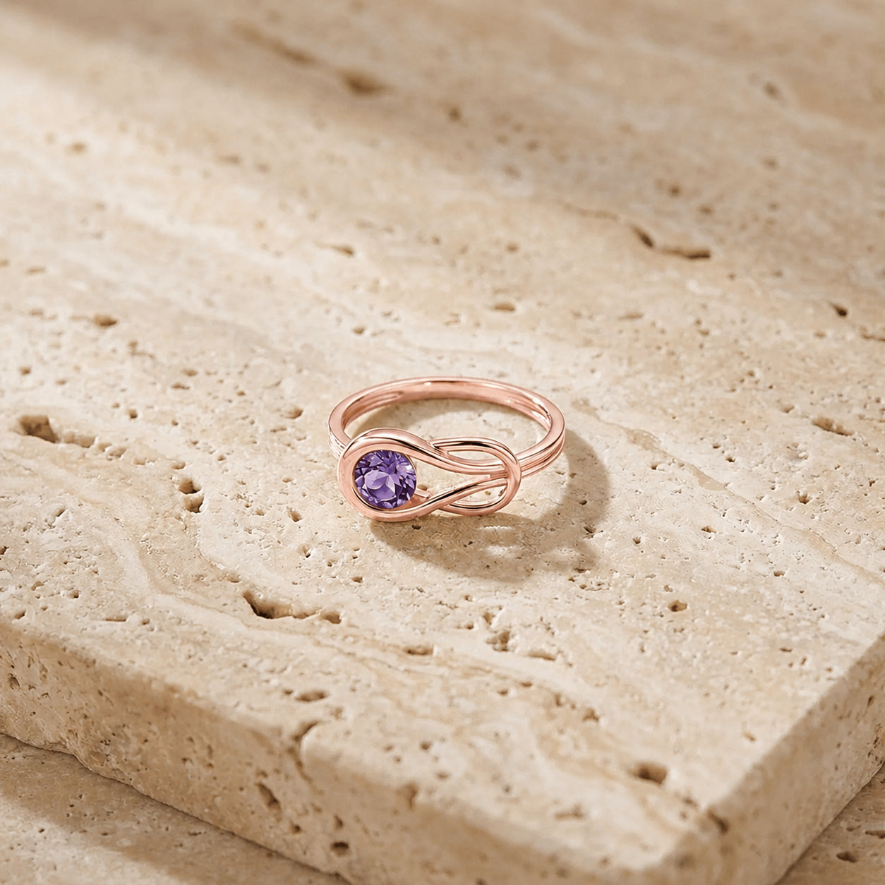 Rose Gold Ring Pink Topaz 10K — Aurelia