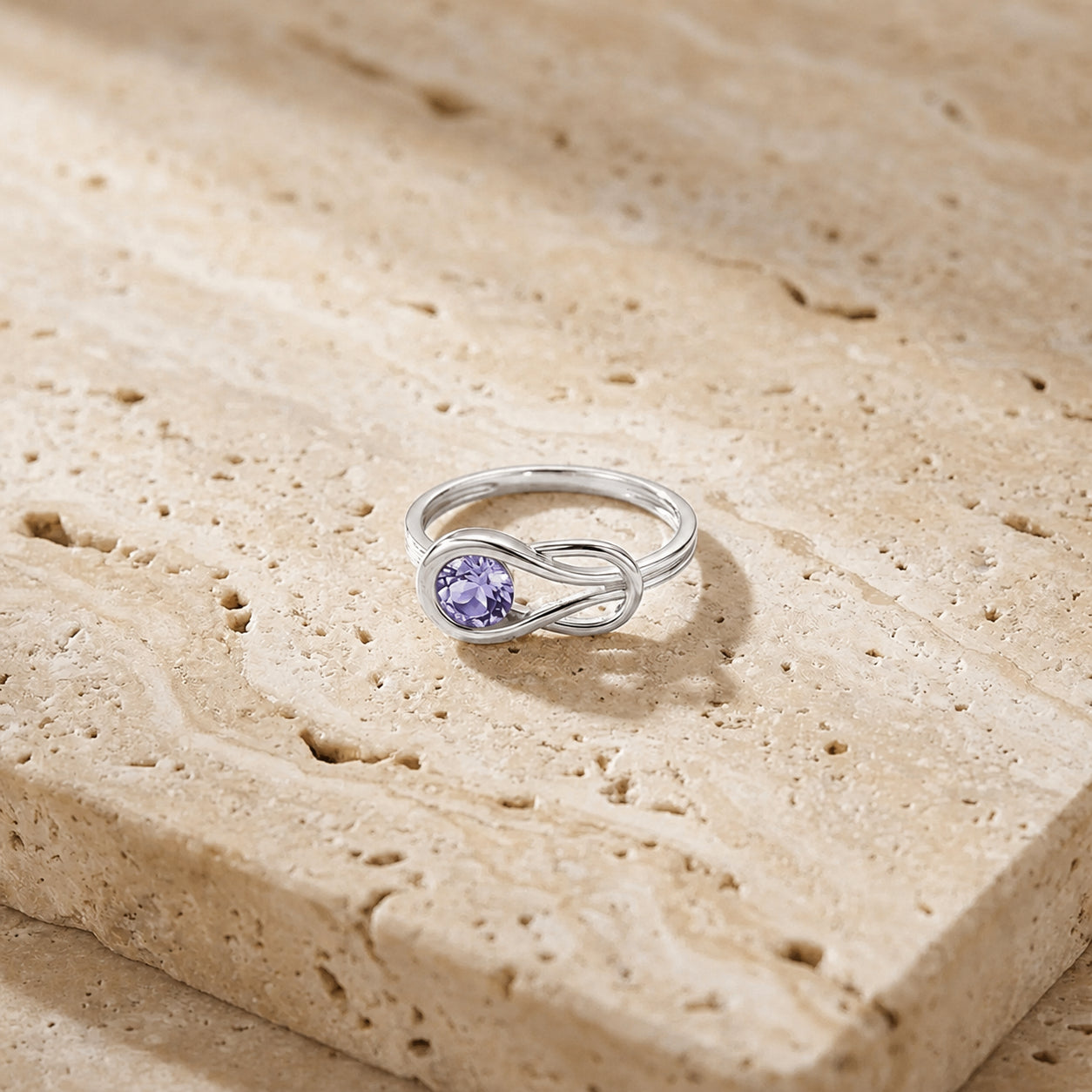 White Gold Ring Pink Topaz 10K — Aurelia