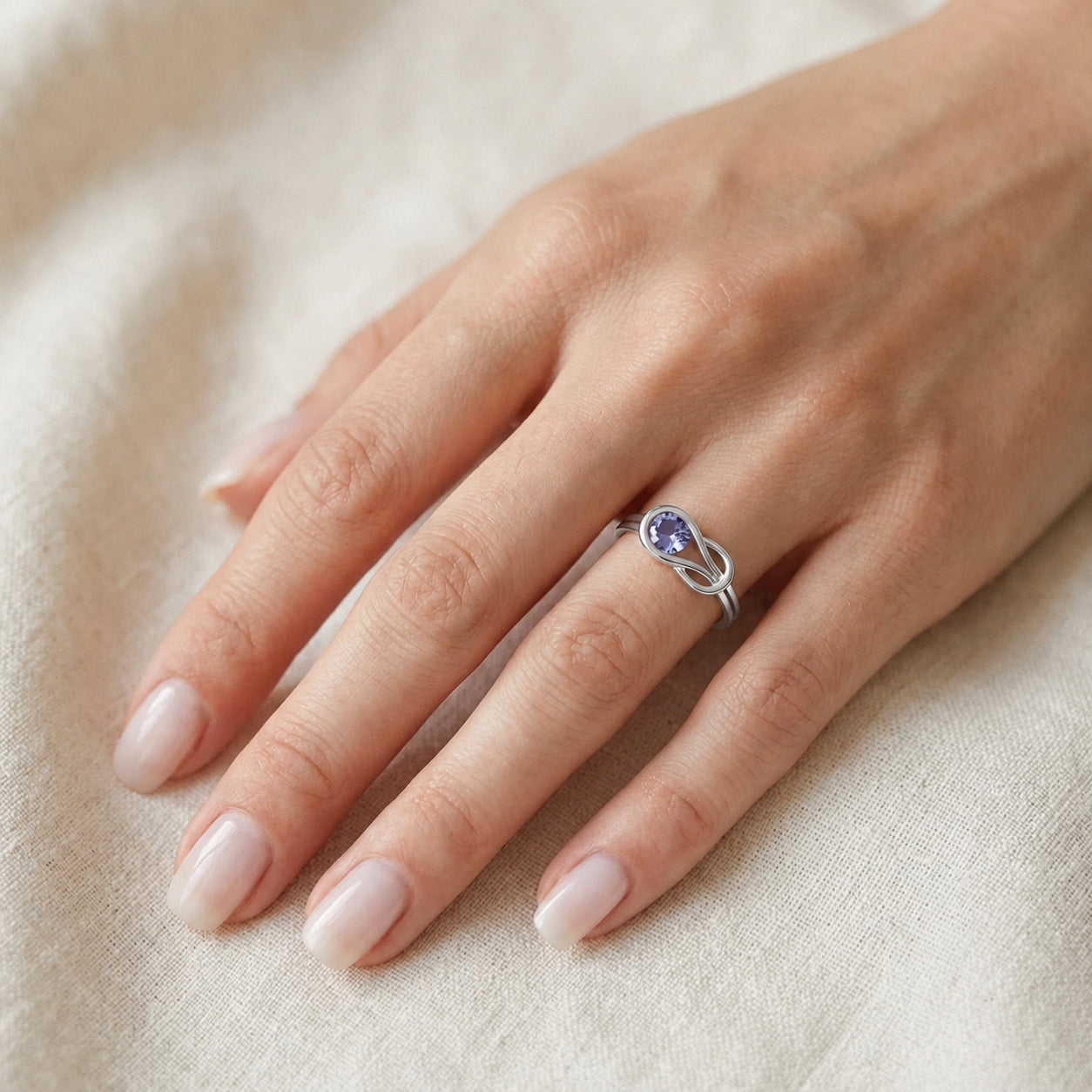 White Gold Ring Pink Topaz 10K — Aurelia