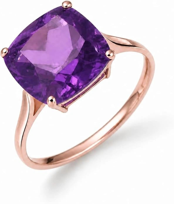 Rose Gold Grace Ring Amethyst 10K — Delfina