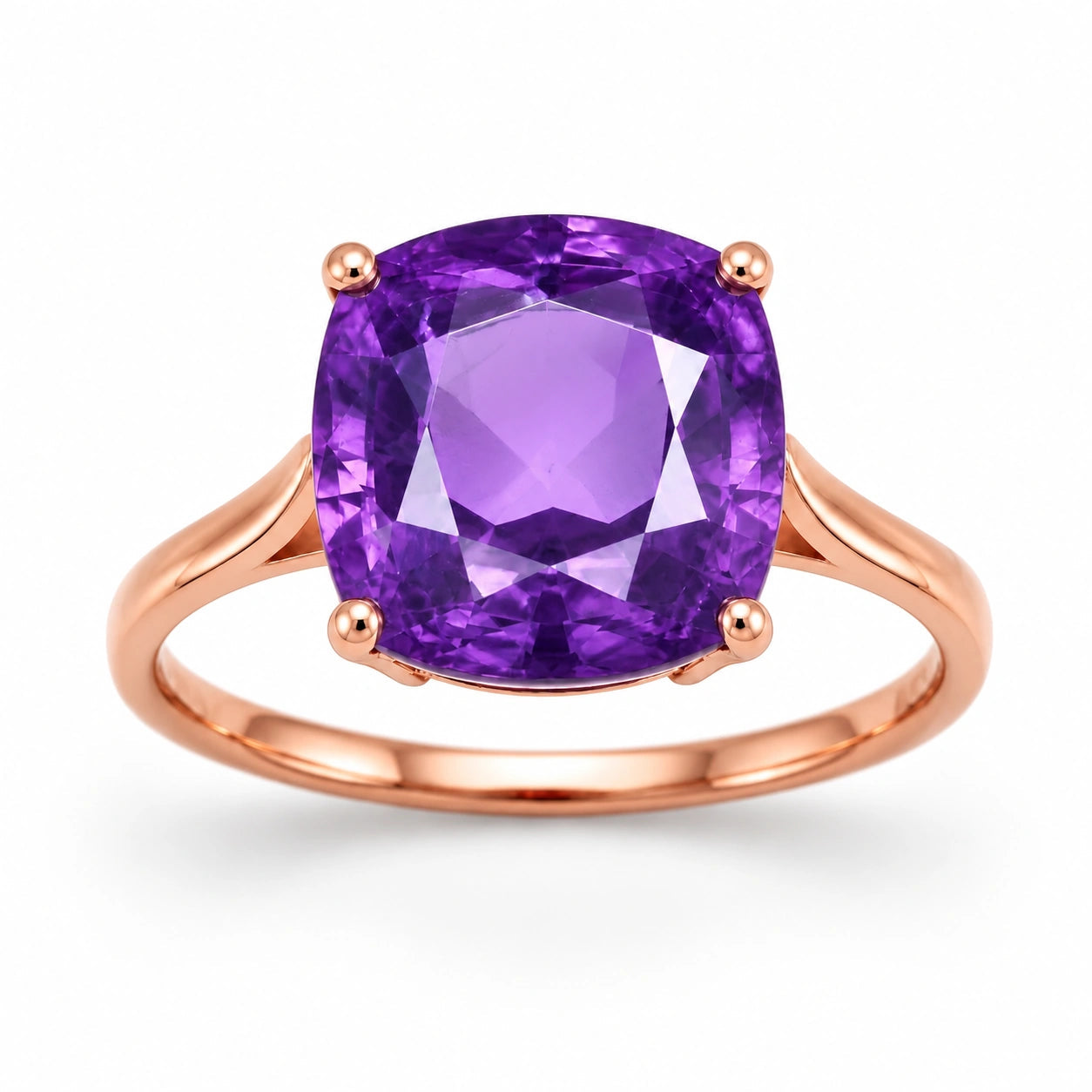 Rose Gold Grace Ring Amethyst 10K — Delfina