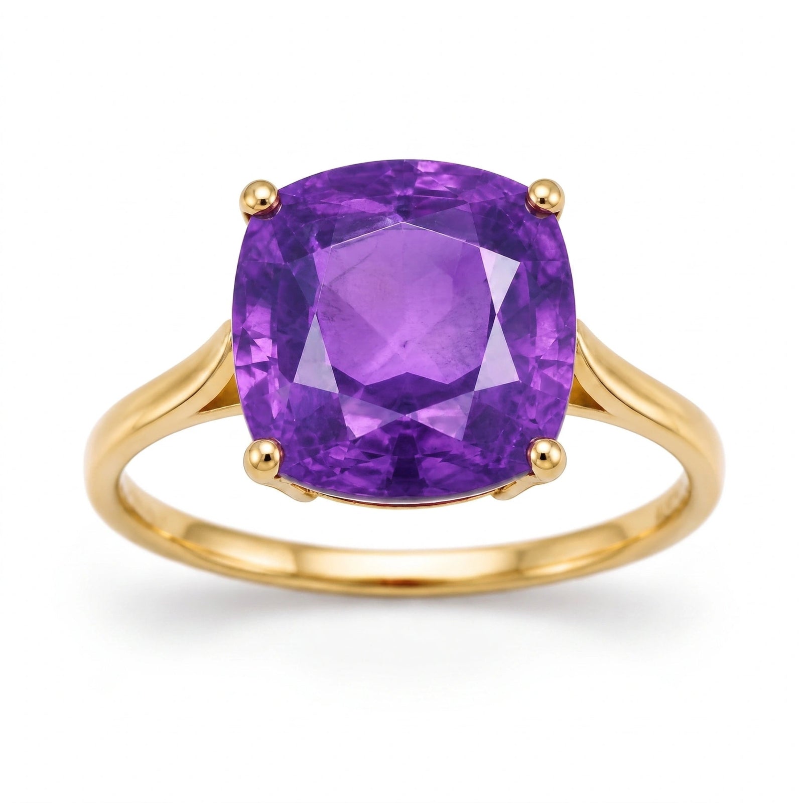 Yellow Gold Grace Ring Amethyst 10K — Delfina