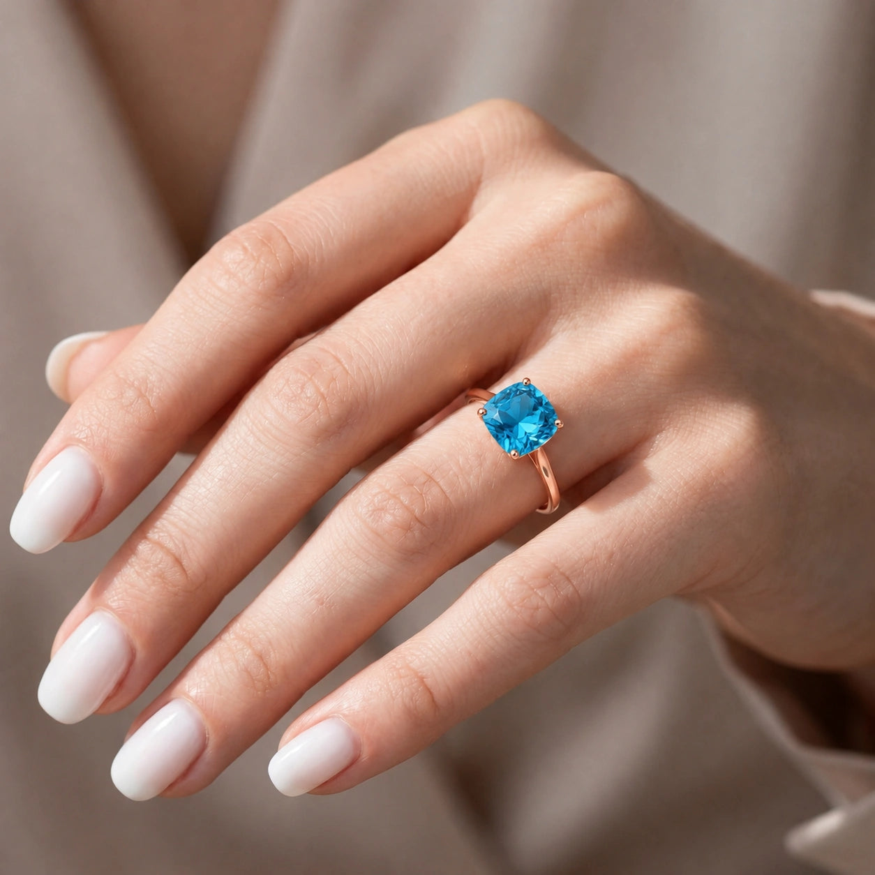 Rose Gold Blue Topaz — Angelica