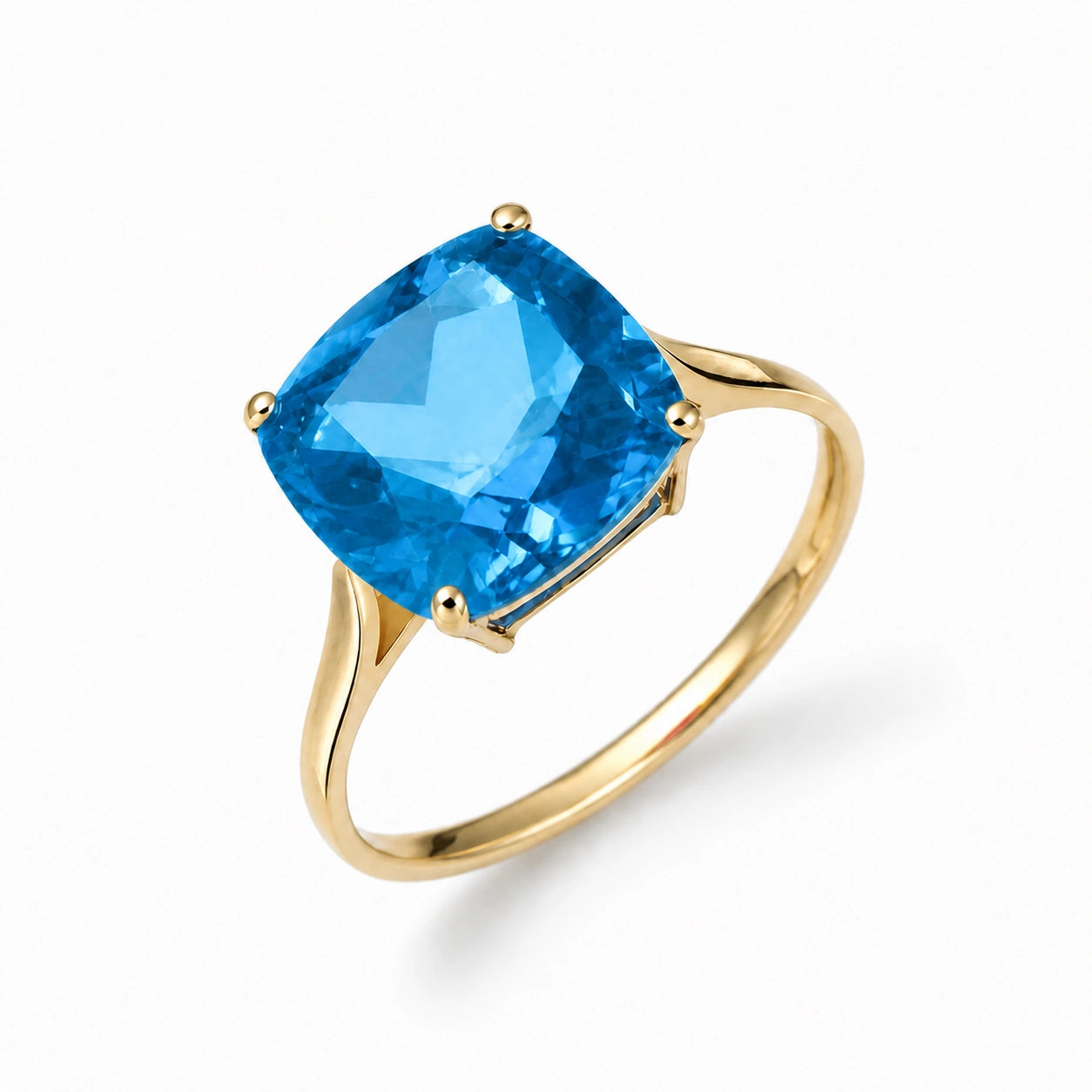 Yellow Gold Blue Topaz — Angelica