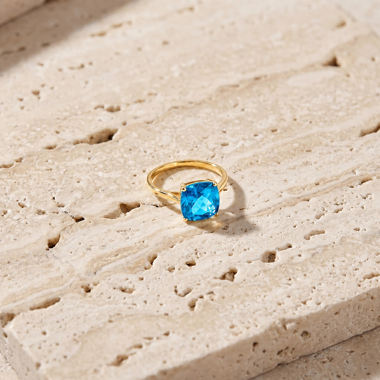 Yellow Gold Blue Topaz — Angelica