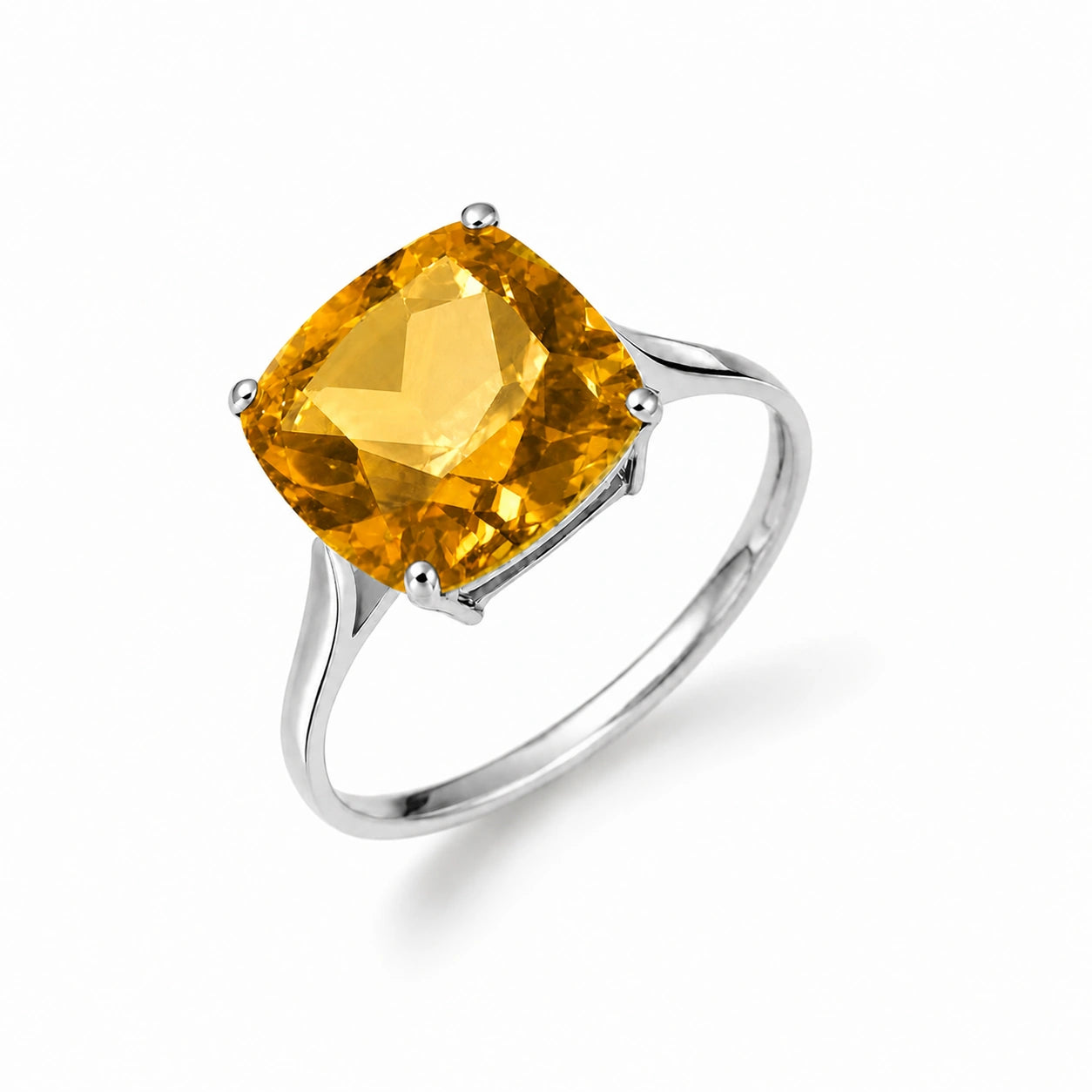 White Gold Grace Ring Citrine 10K — Delfina