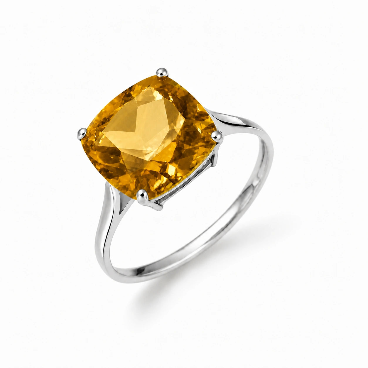 White Gold Grace Ring Citrine 10K — Delfina