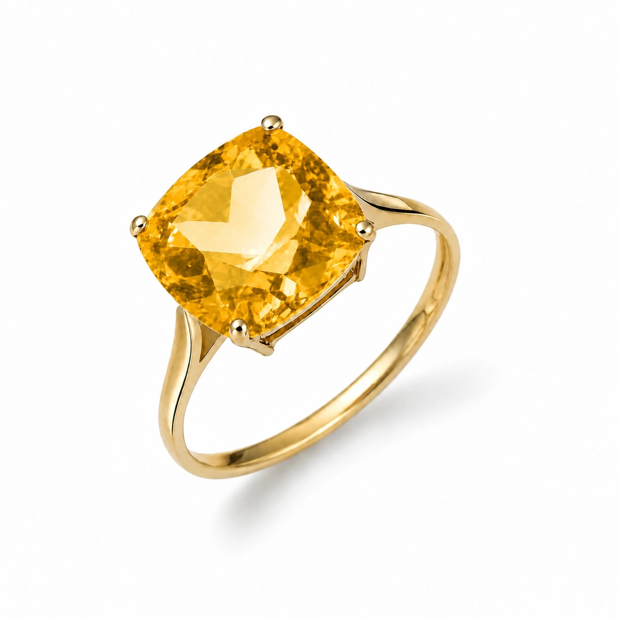 Yellow Gold Grace Ring Citrine 10K — Delfina